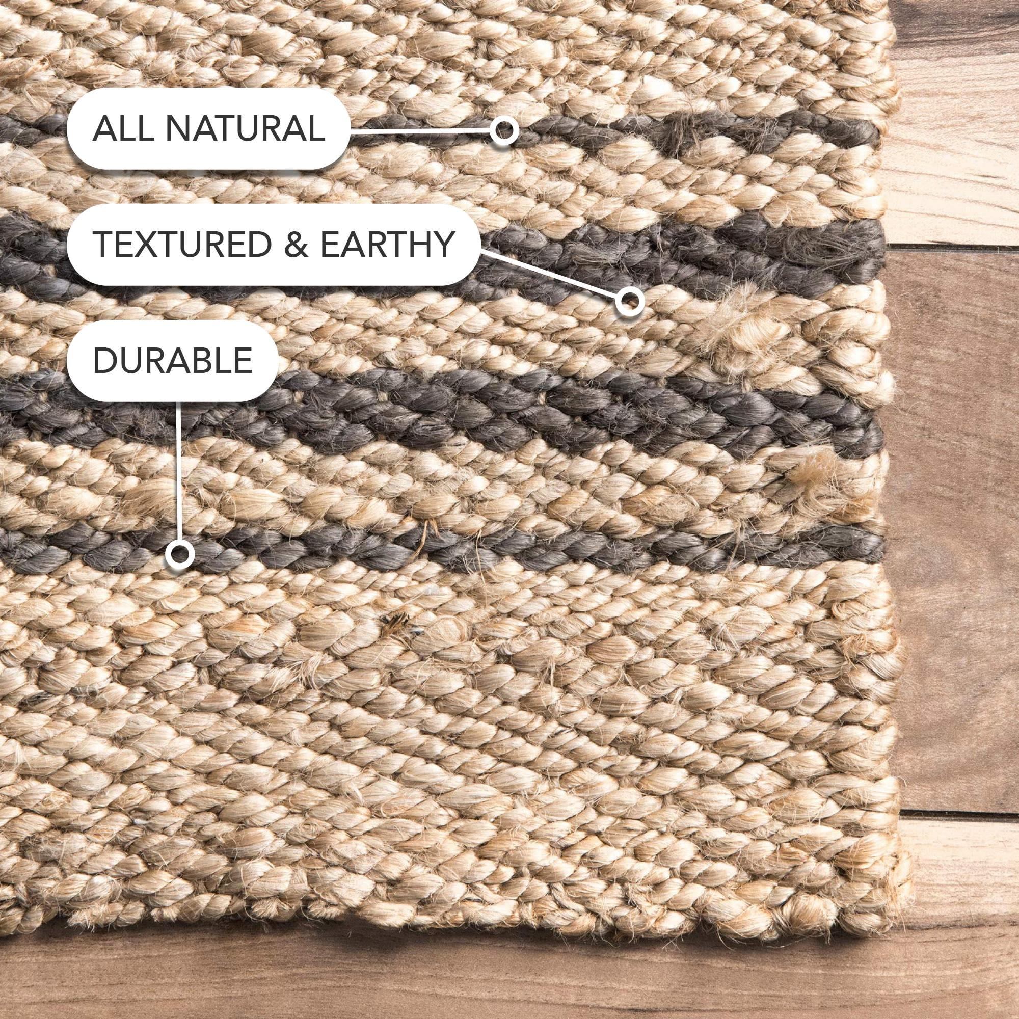 Beachcrest Home™ Natural Sycamore Striped Jute Area Rug