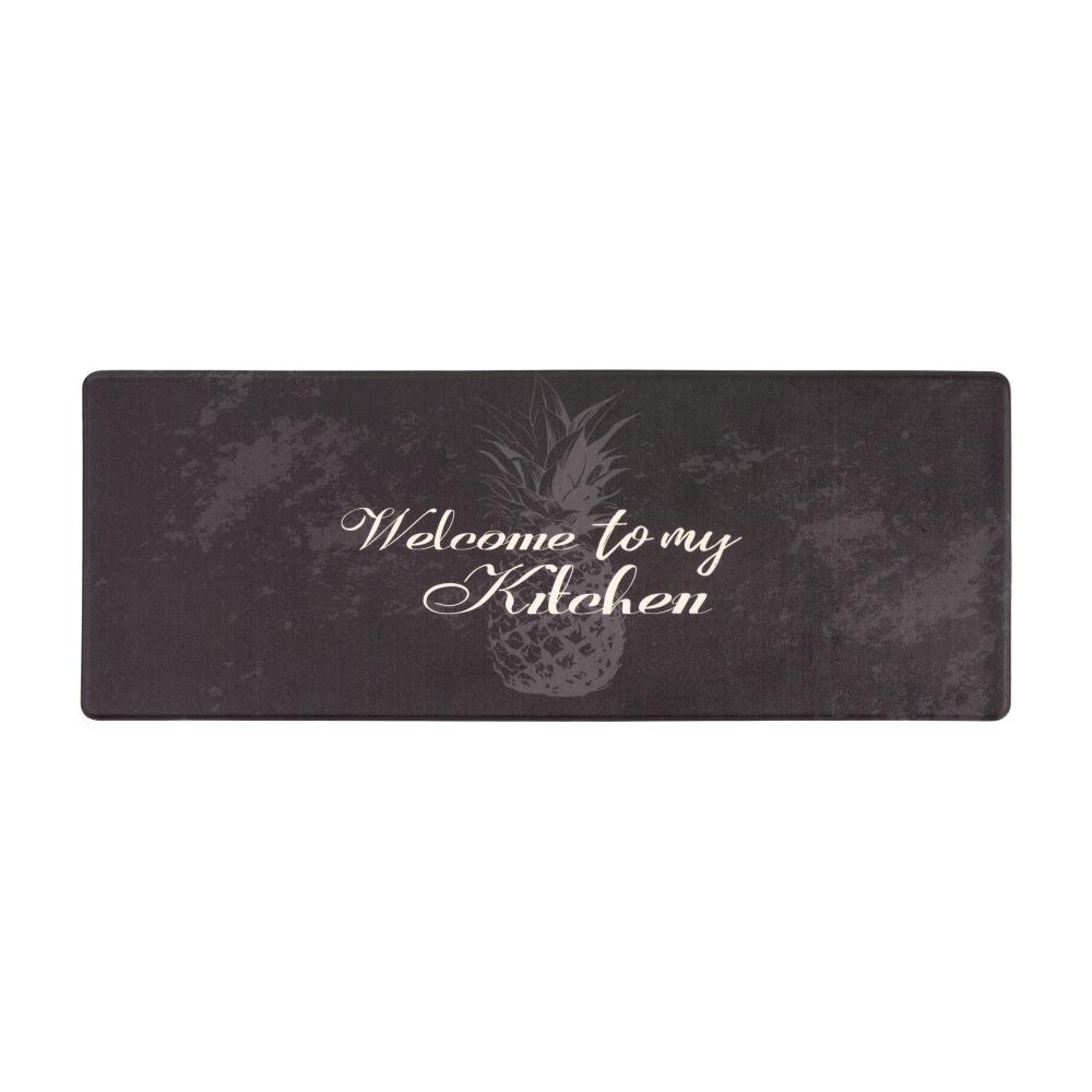 World Rug Gallery Welcome Kitchen Anti Fatigue Standing Mat - Black 18"x47"