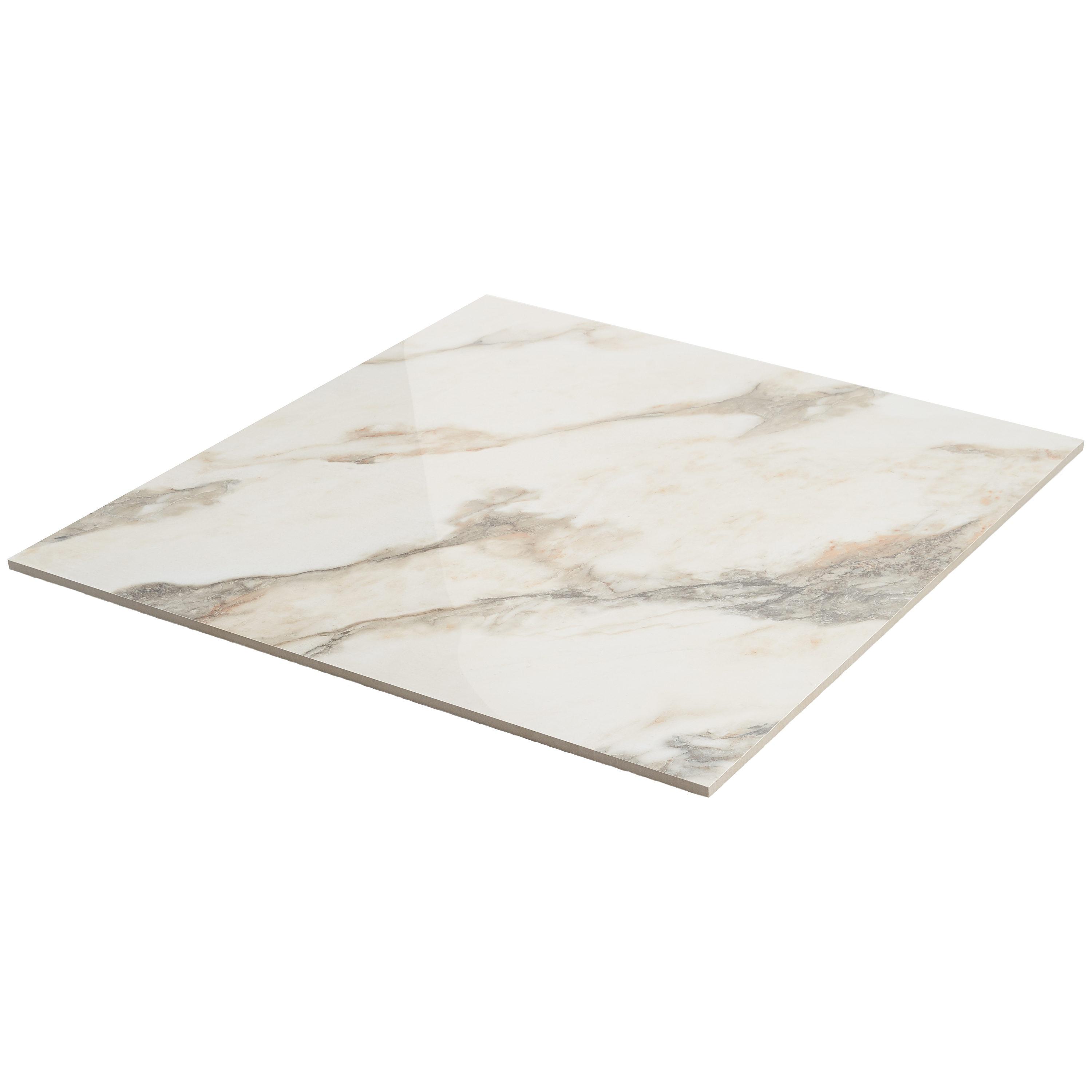 Saroshi 24" x 24" Polished Marble Look Porcelain Floor and Wall Tile (15.5 Sq. Ft. / Case)