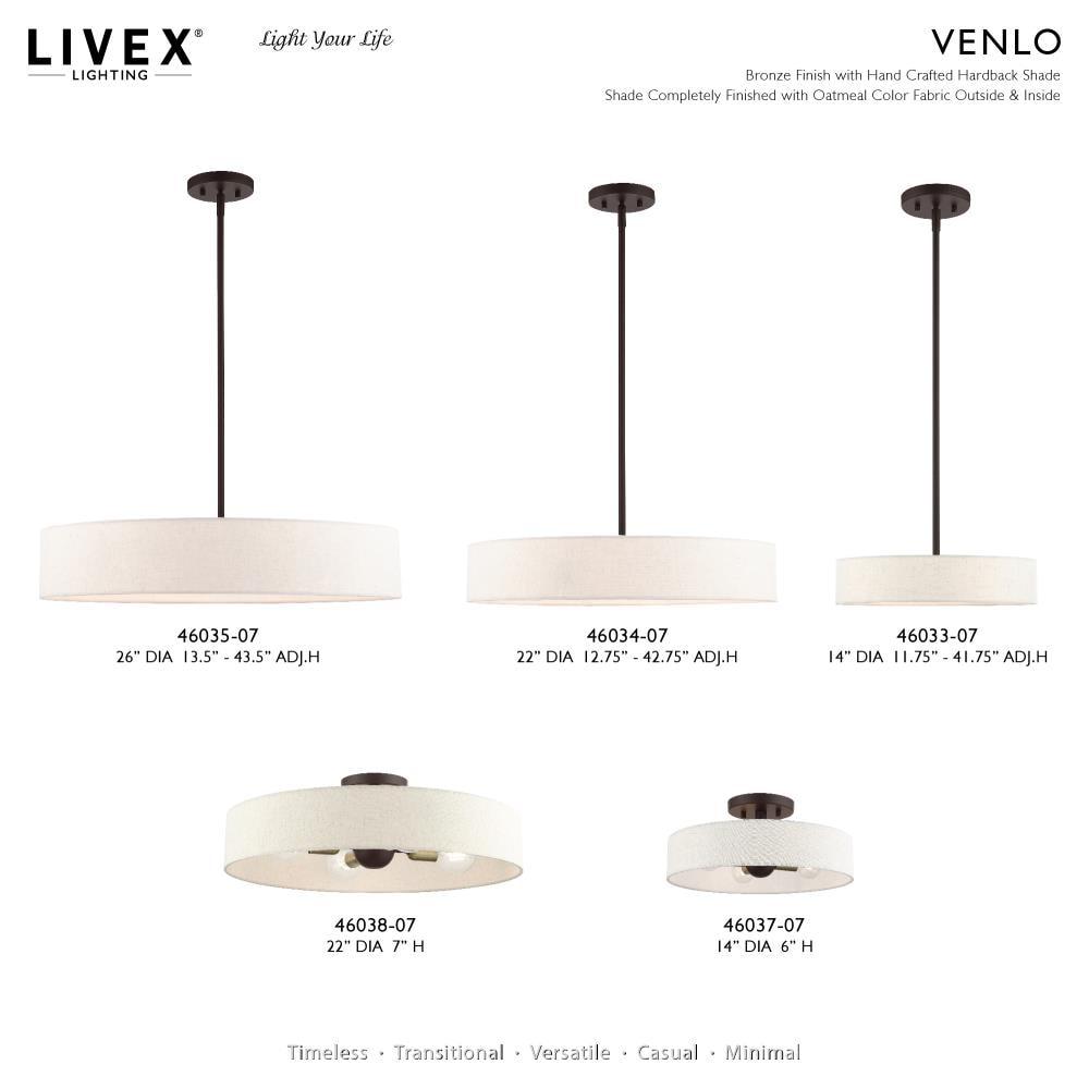 Venlo 4 Light Bronze with Antique Brass Accents Pendant