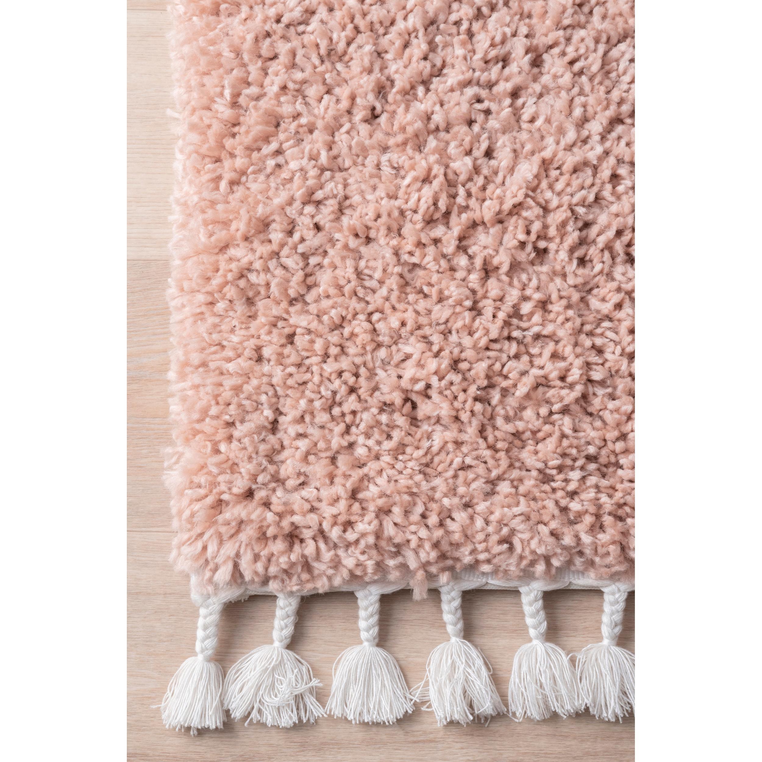 Nuloom Neva Solid 2x3 Accent Shag Indoor Area Rug for Living Room Bedroom Dining Room Nursery Entryway, Blush/Ivory