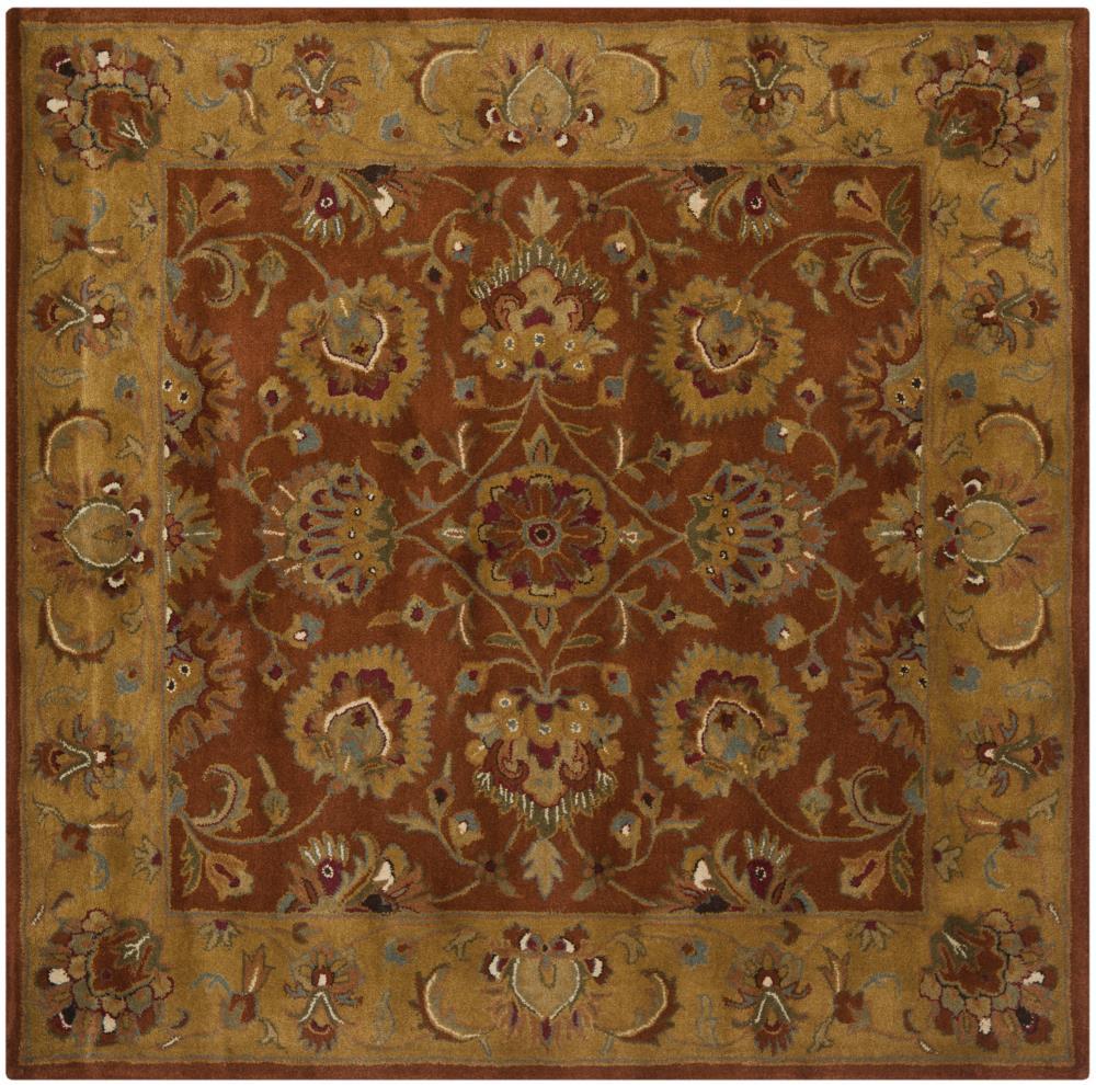 Heritage HG820 Hand Tufted Area Rug - Red/Natural - 6'x6' - Safavieh.