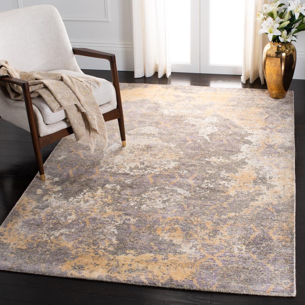Restoration Vintage RVT111 Hand Tufted Indoor Area Rug - 6'x6' - Gold/Ivory - Safavieh