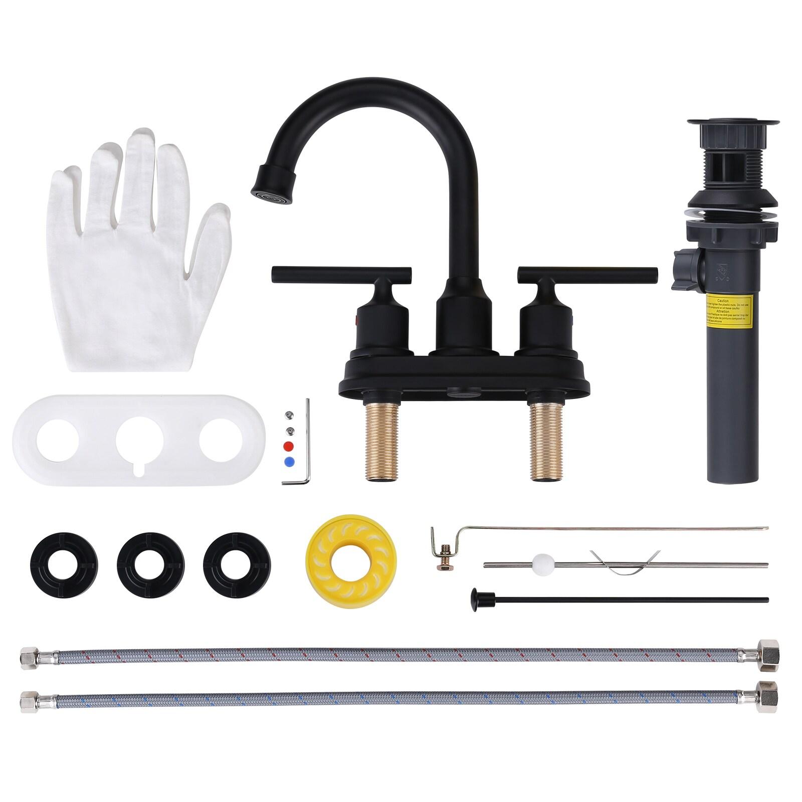 Centerset 2-handle Bathroom Faucet with Drain Assembly