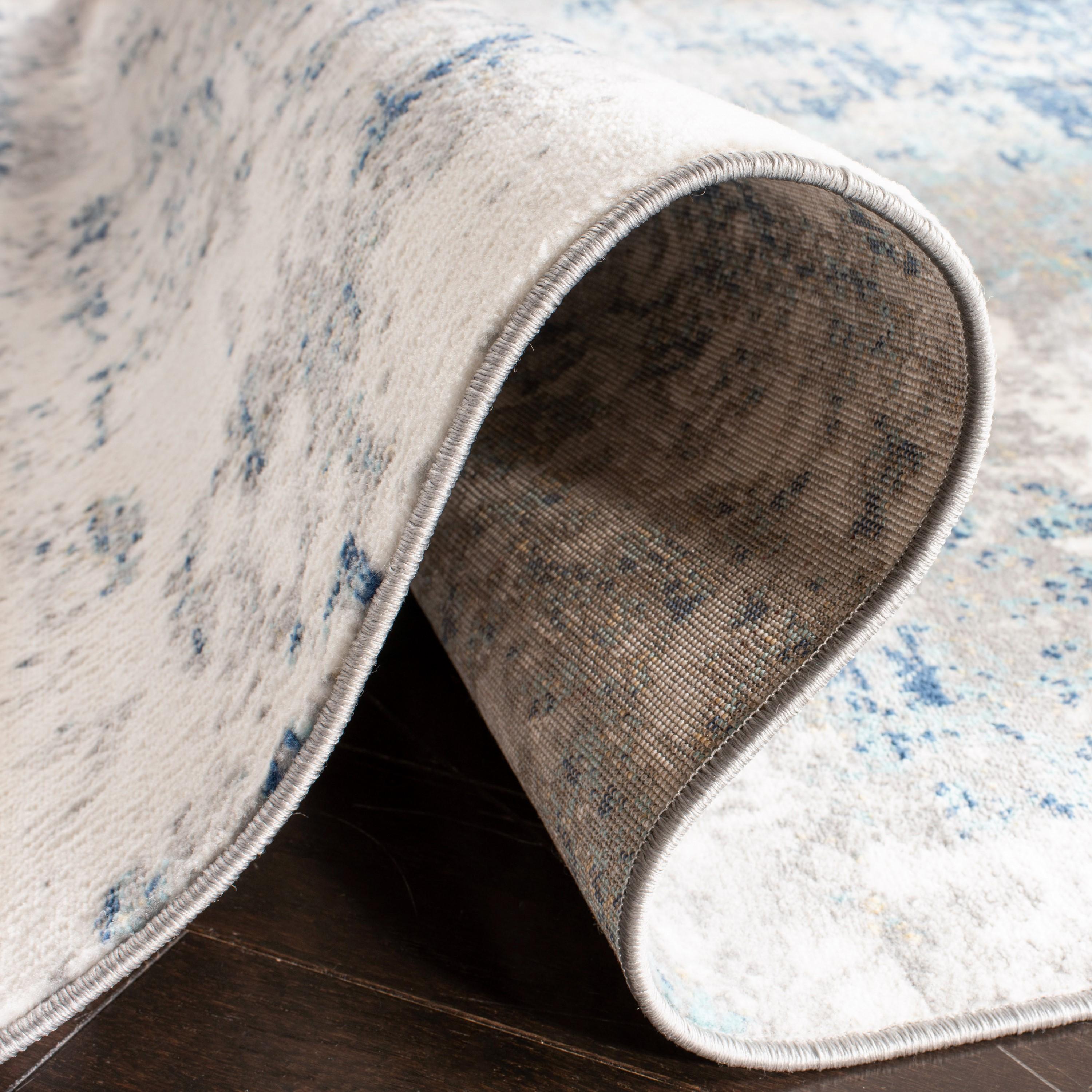 Brentwood BNT822 Power Loomed Area Rug - Light Grey/Blue - 3'x3' - Safavieh.