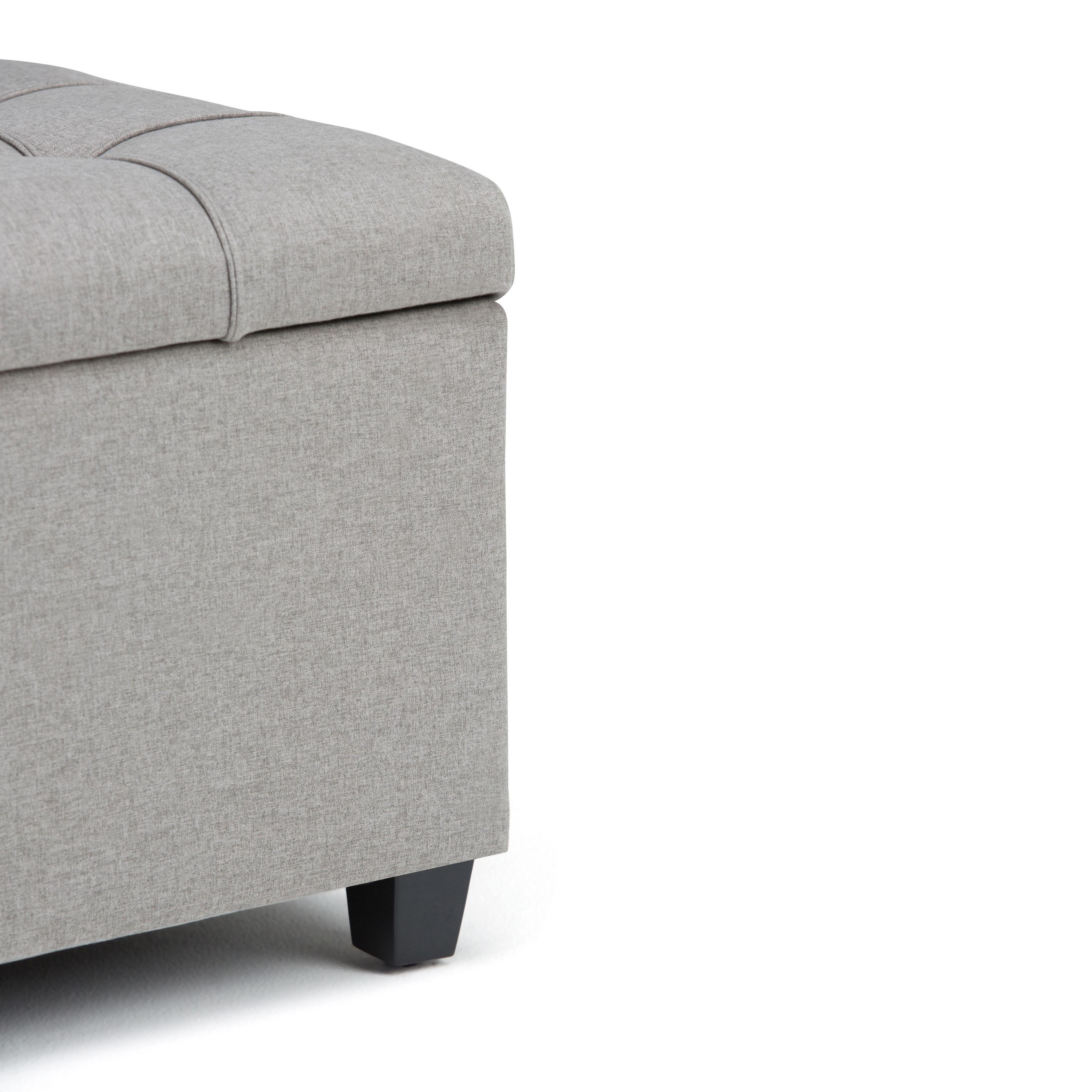 Simpli Home Sienna 33"W Upholstered Storage Ottoman Bench with Lift-Up Tufted Top