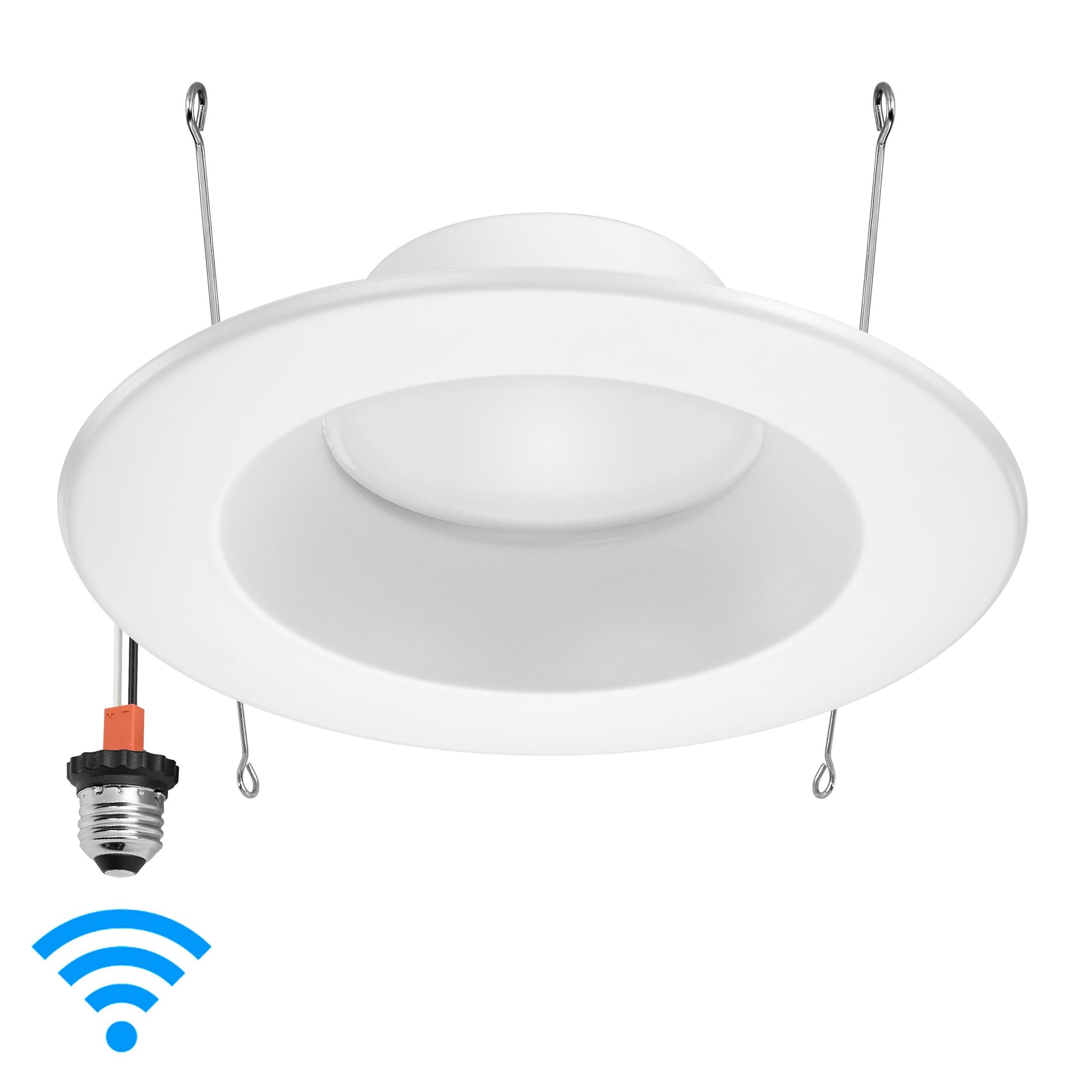 Luvoni Smart LED Downlights: Dimmable, 2700K-6000K, 1000 Lumens, E26 Adapter, ETL Listed, Alexa/Google Home Compatible.