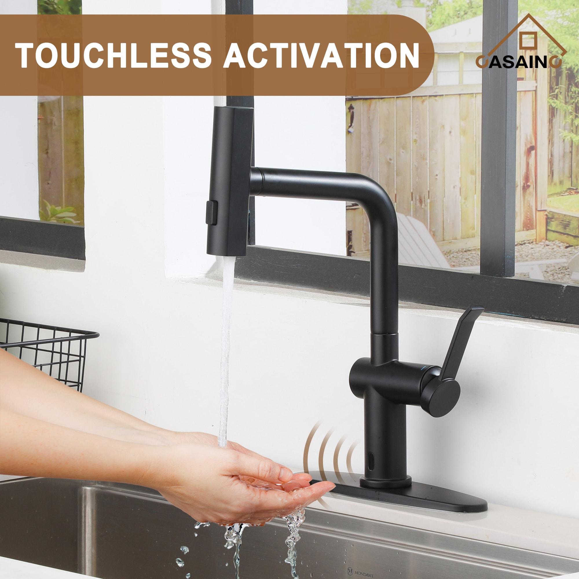 Willow Single Handle Pull Out Kitchen Faucet with Touchless Sensor, Three-function Mode Sprayer