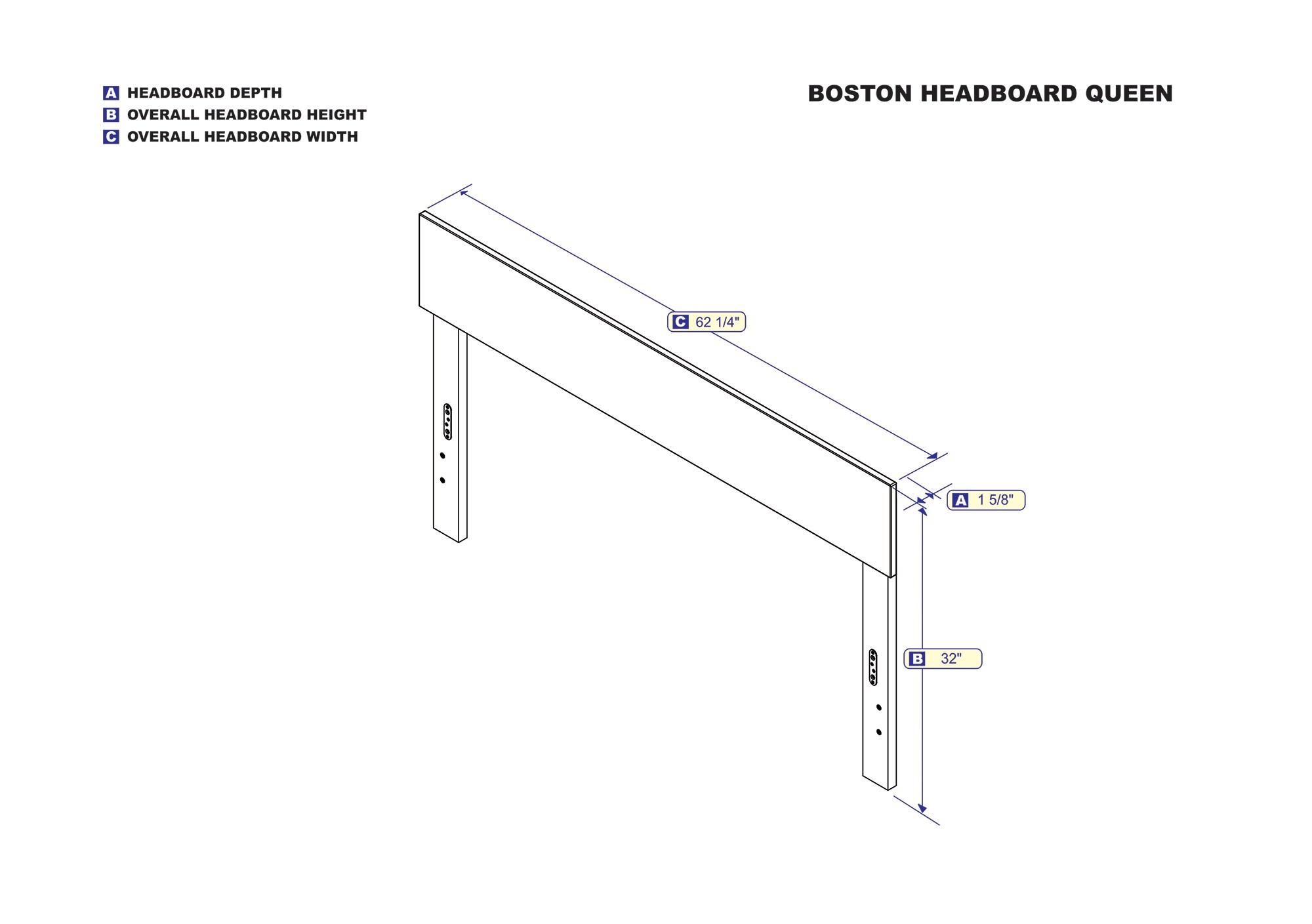 Queen Boston Headboard White - AFI: Solid Wood, Sleek Finish, Modern Design, Easy Install