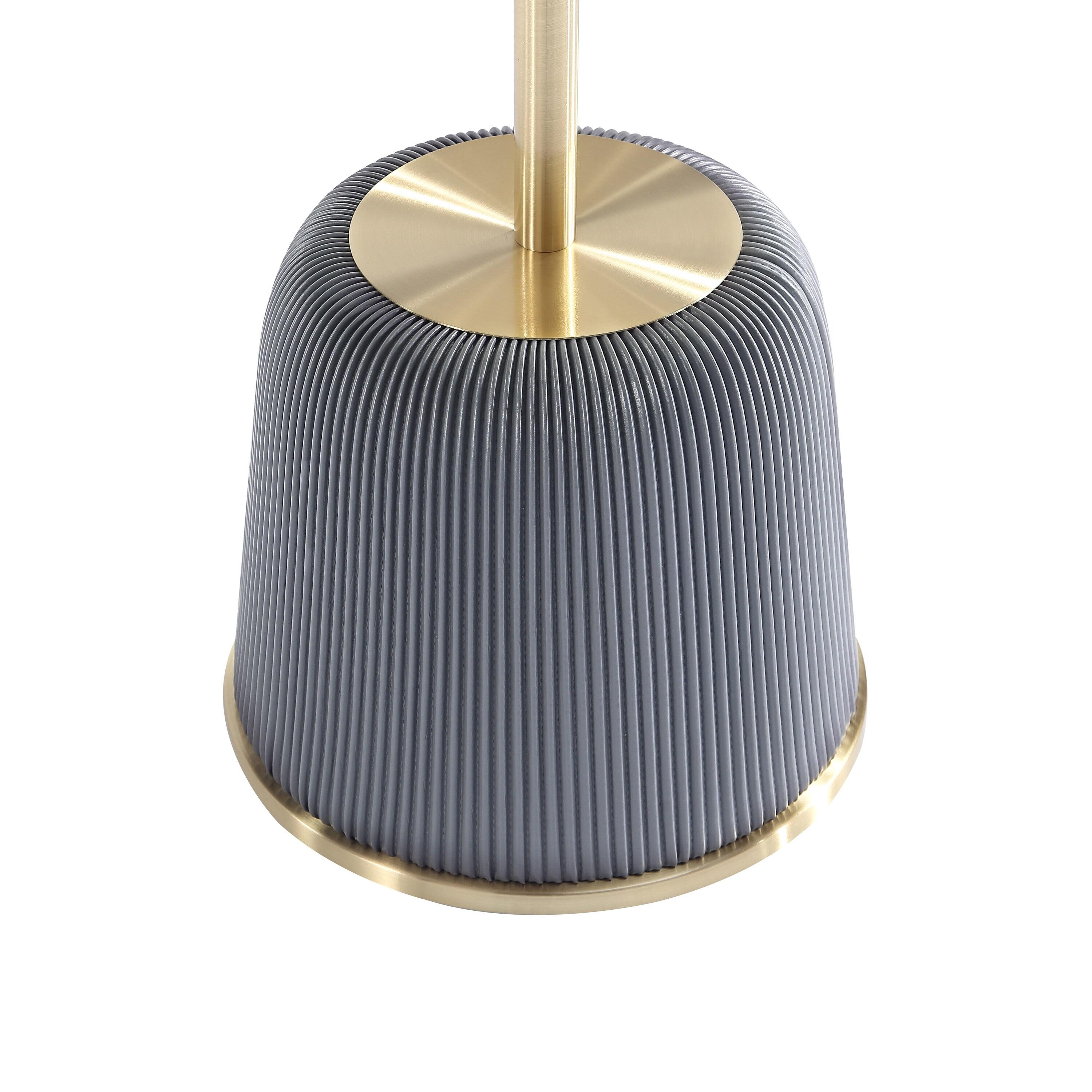 Manhattan Comfort Anderson Modern Leatherette Upholstered End Table with Gold Tabletop Gray: Stainless Steel, No Assembly Required
