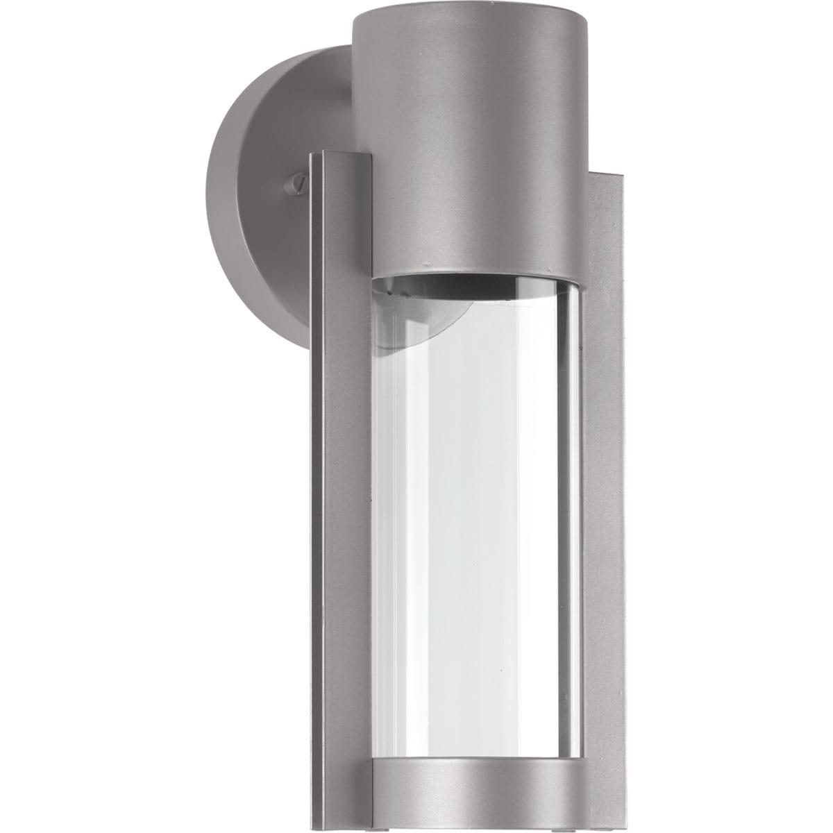 Progress Lighting Z-1030 1-Light Outdoor LED Sconce, Metallic Gray, Clear Glass Shade