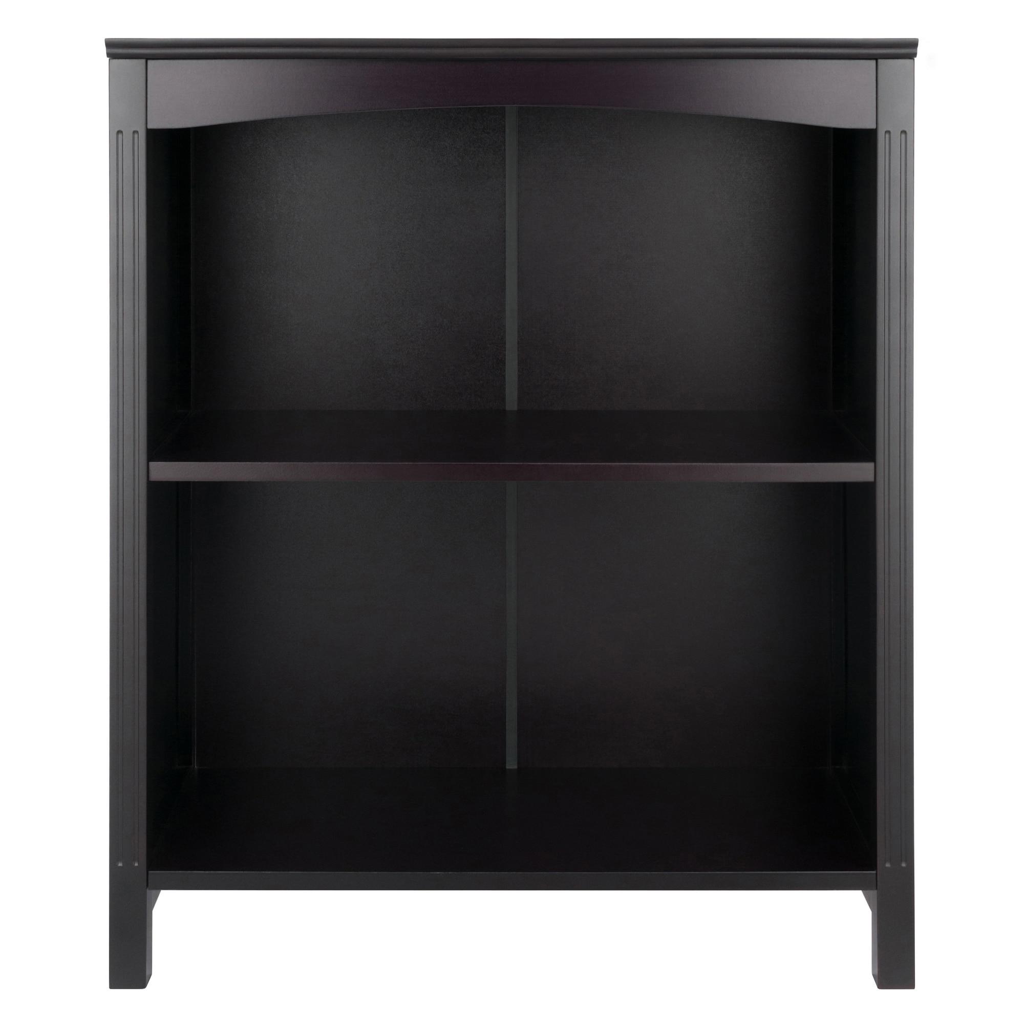30" x 25.98" Terrace 3 Tier Bookshelf Espresso Brown - Winsome: Mid-Century Modern Style, Wood Composite, Metal Hardware