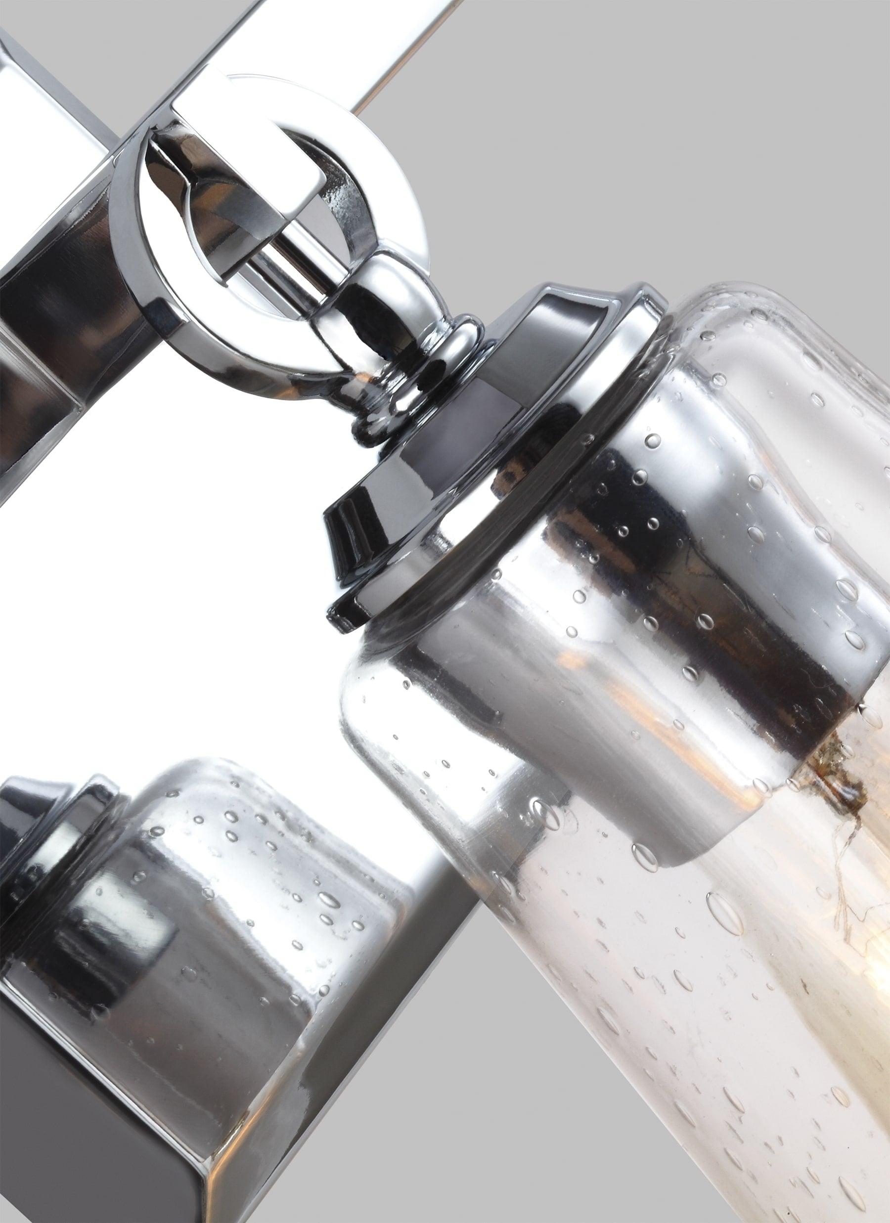 Monterro 3-Light Chrome Vanity with Clear Seeded Glass