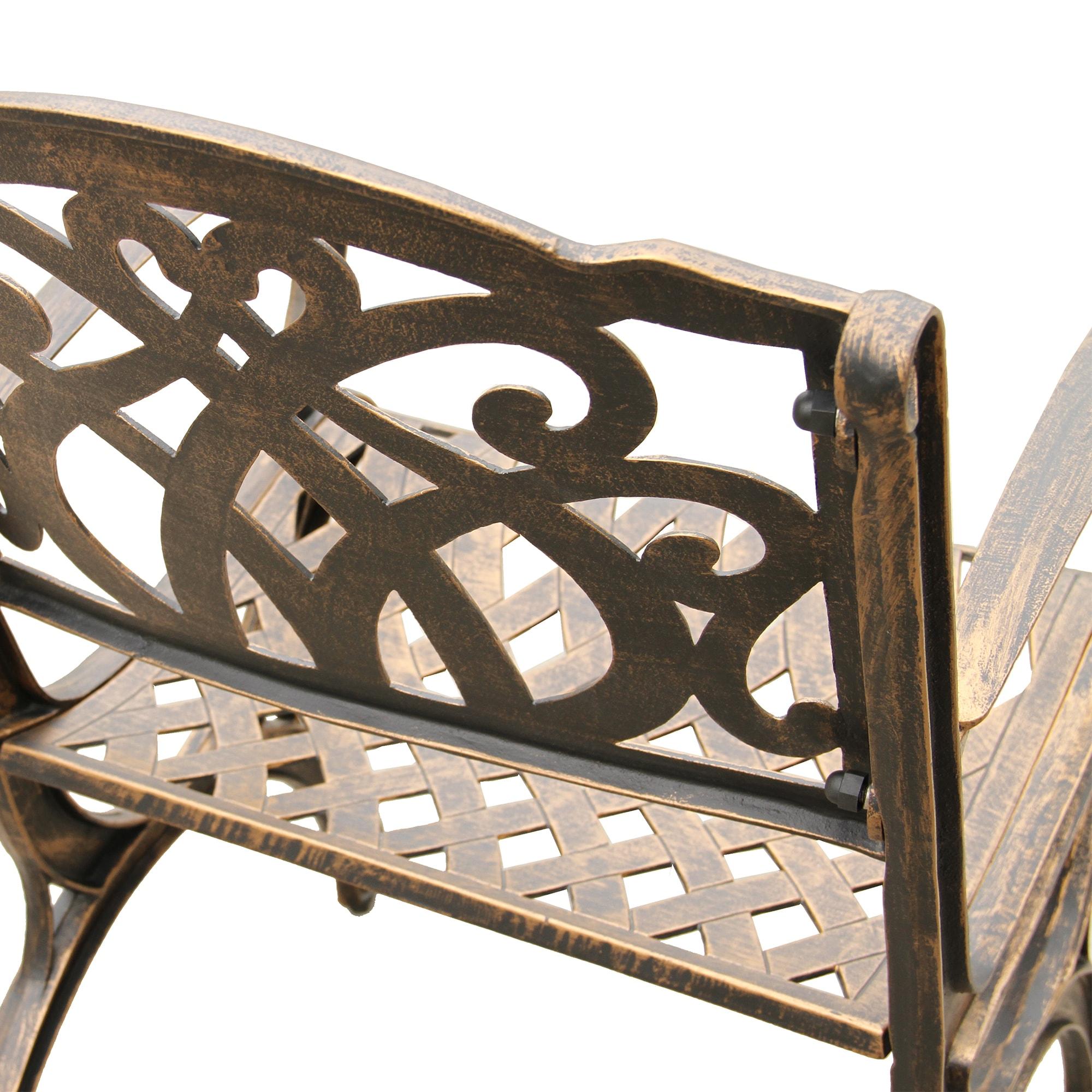 7pc Outdoor Dining Set: UV-Resistant Aluminum Patio Furniture with Lazy Susan - Oakland Living