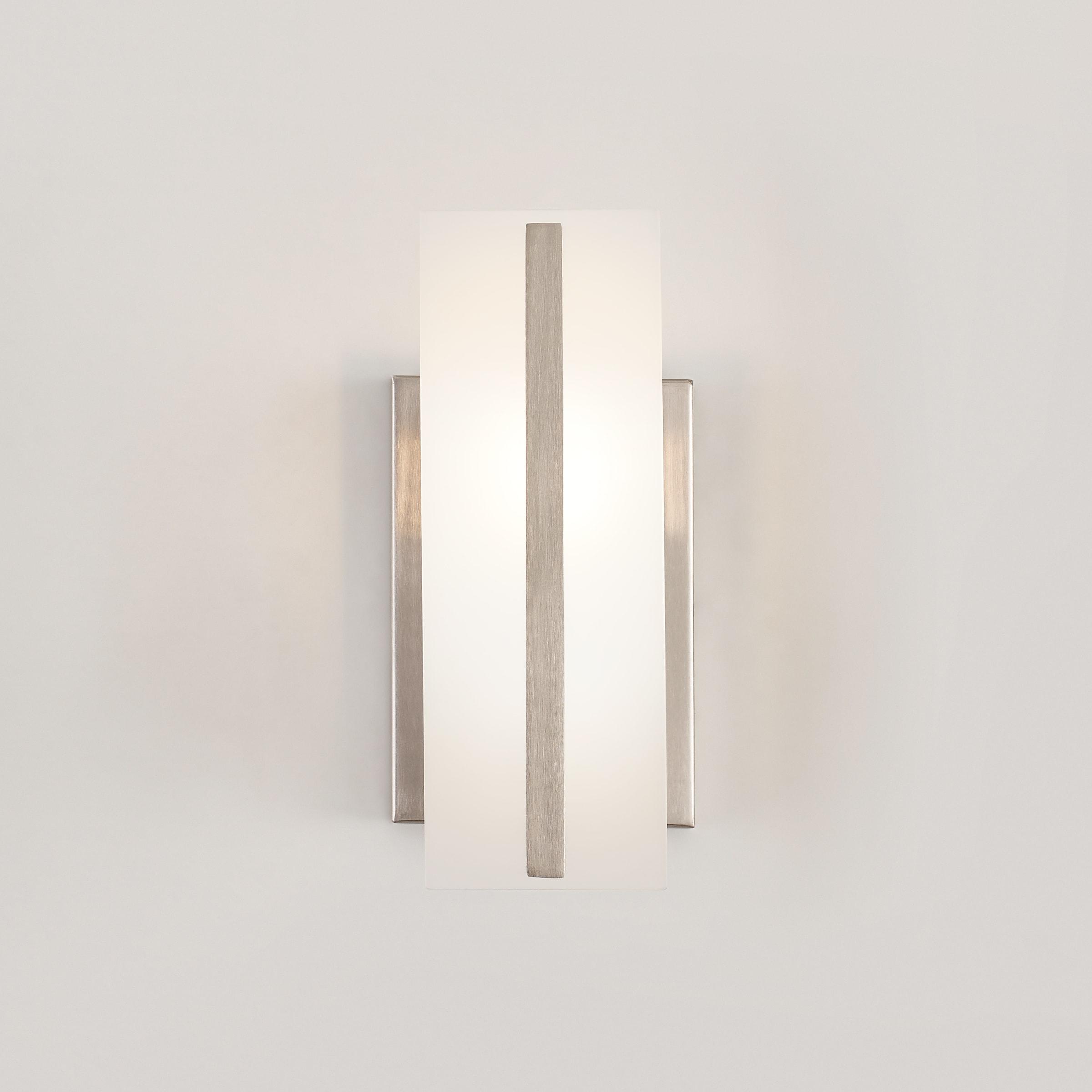 Elegant Brushed Nickel Vanity Sconce with Satin Etched Glass