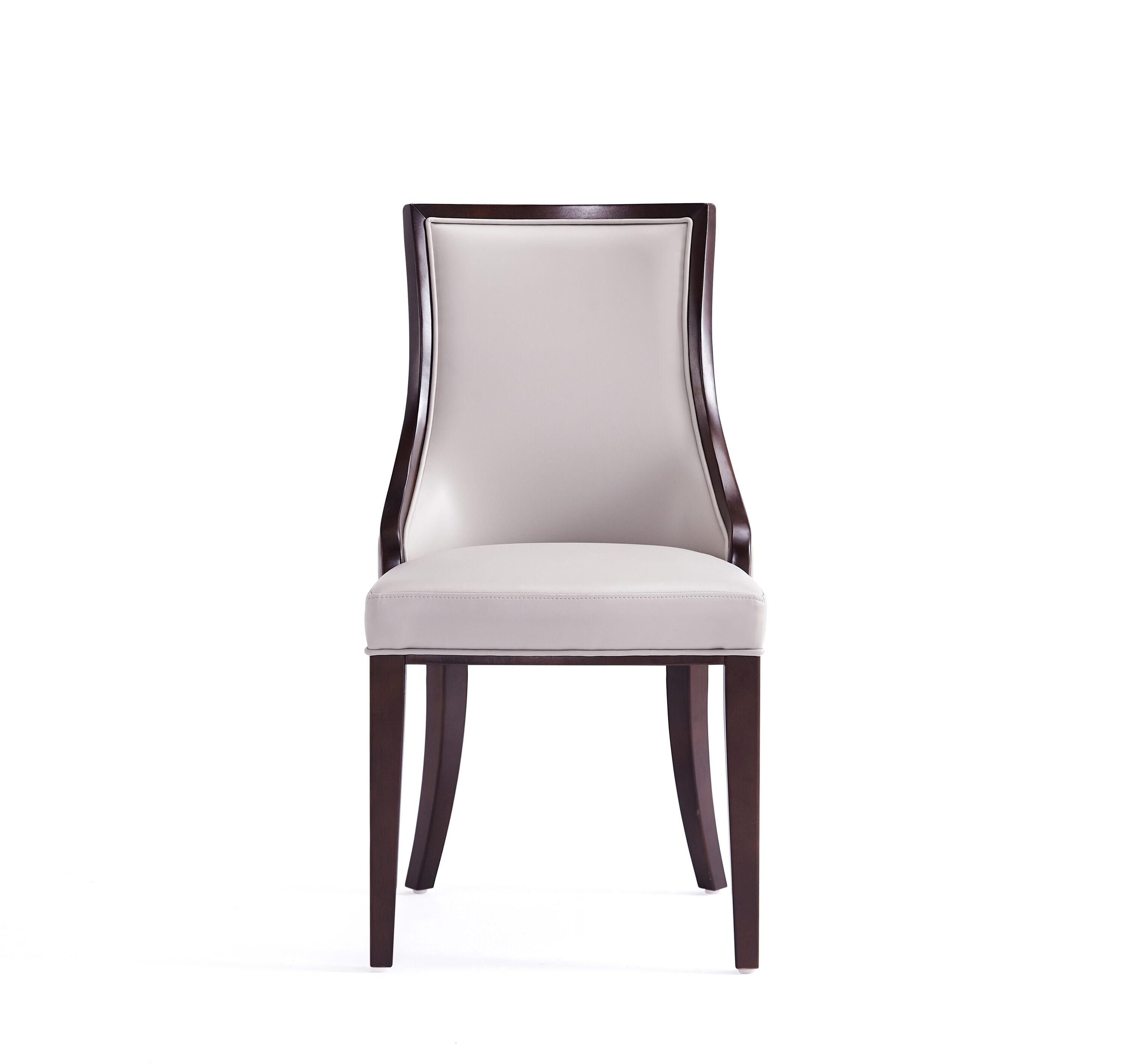 Manhattan Comfort Grand 18.5" Faux Leather Dining Chair in Gray (Set of 4)