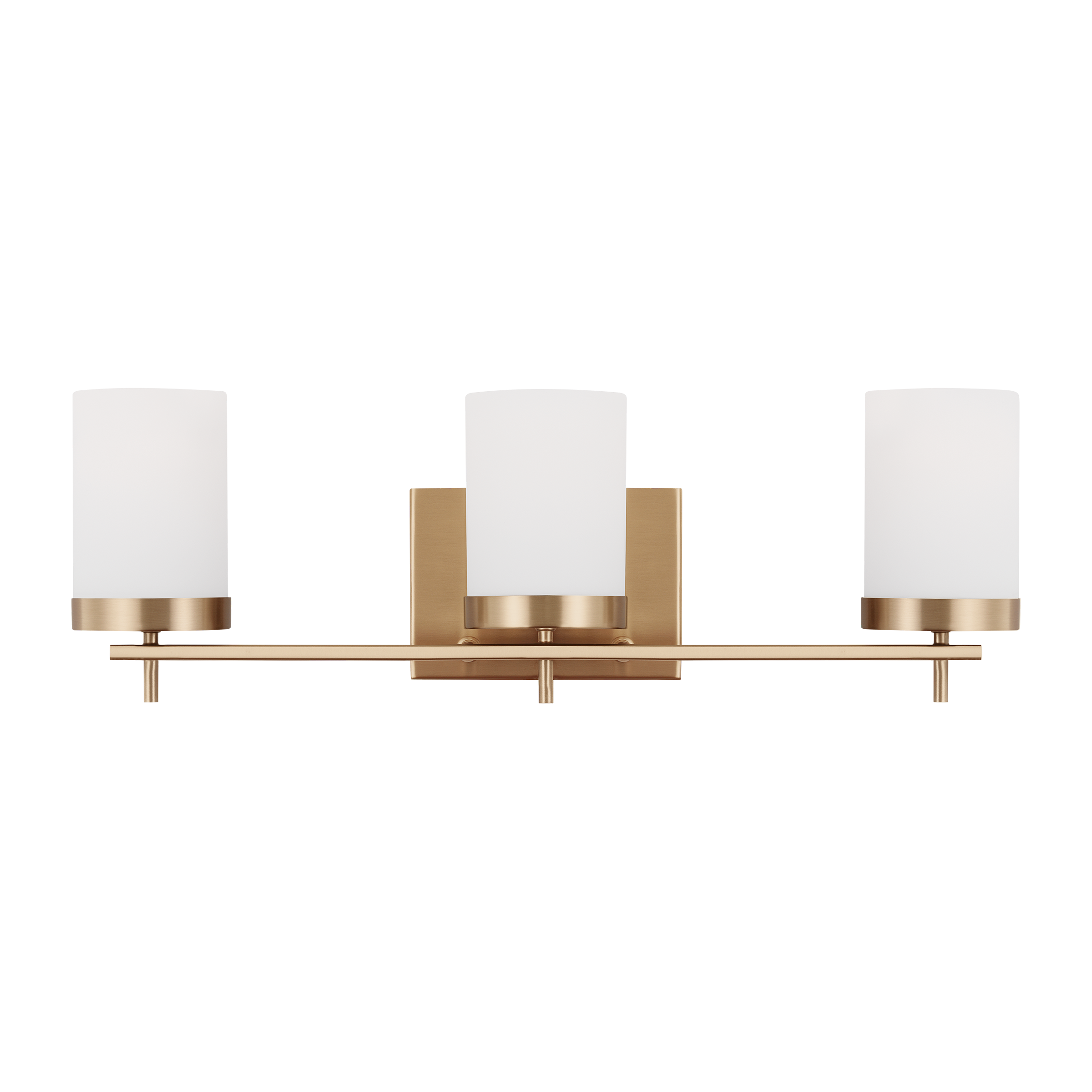 Generation Lighting 3-Light Zire Modern Bath Fixture Wall Lamp Satin Brass 4490303-848, Bathroom Light Fixture for Home Décor, Wall Sconce Vanity Light Fixture and Bathroom Accessory