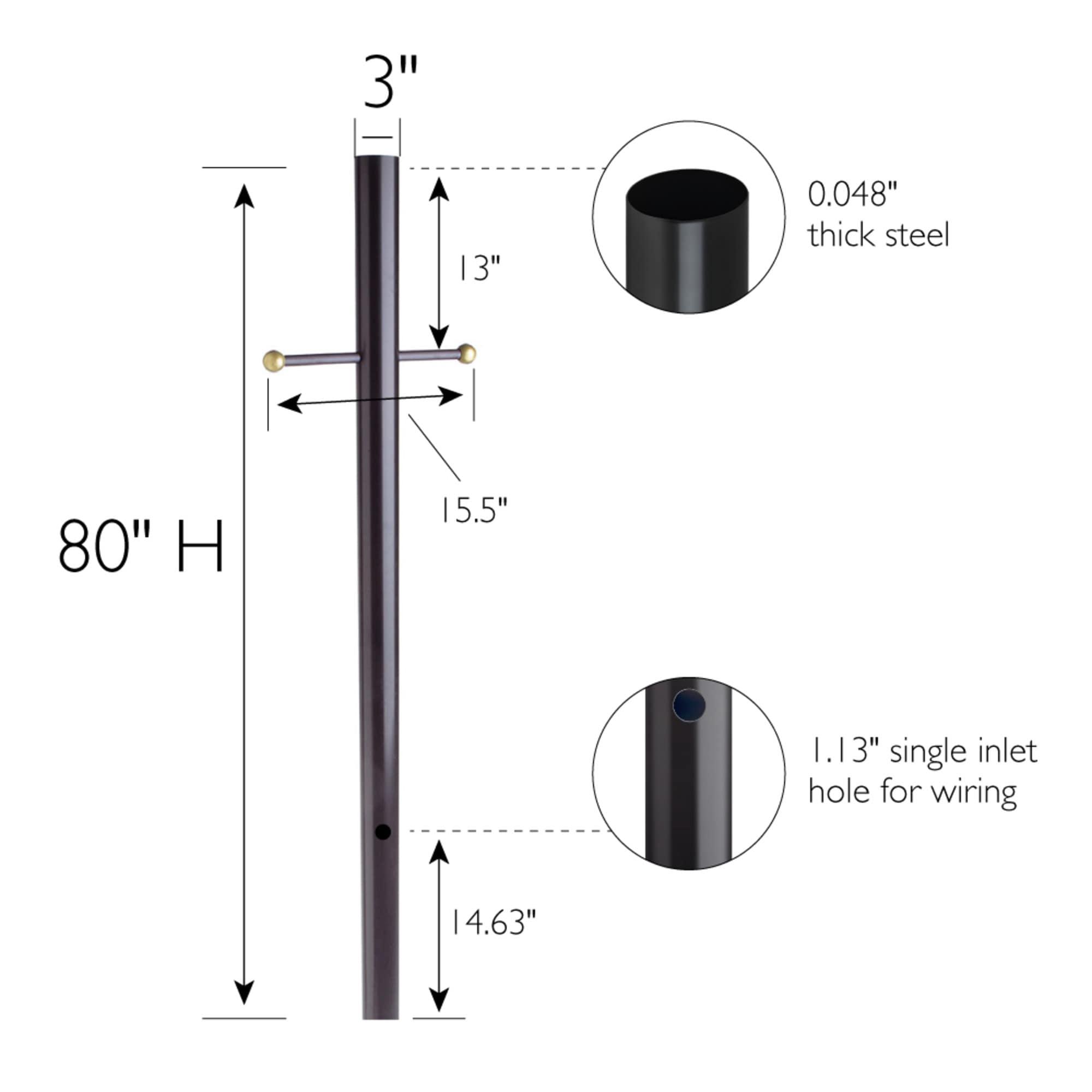 Design House Black Lamp Post with Cross Arm