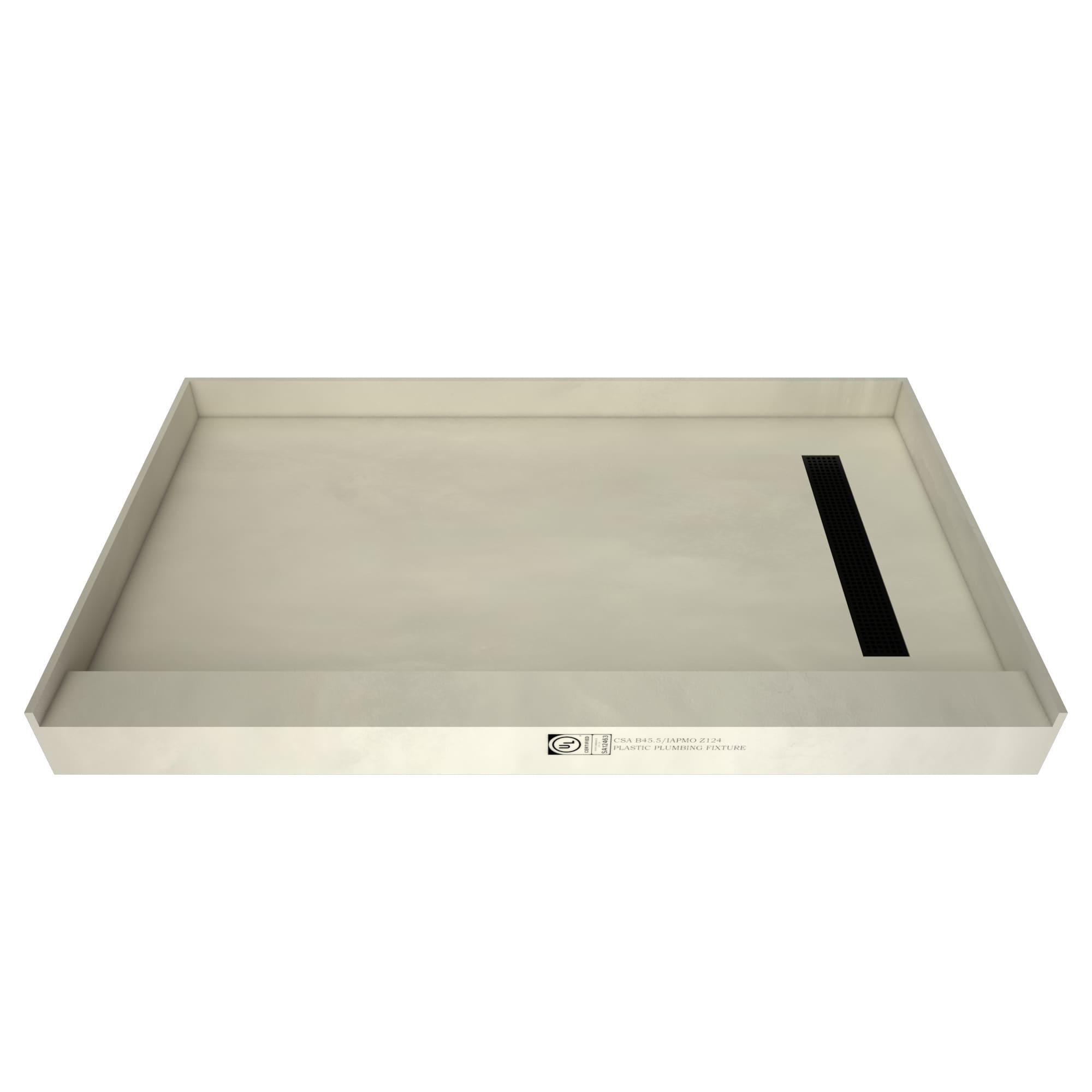 Tile Redi Rt3660r-Rb36-Kit Base'n Bench 72" X 36" Rectangular Shower Base - Grey w/ Matte
