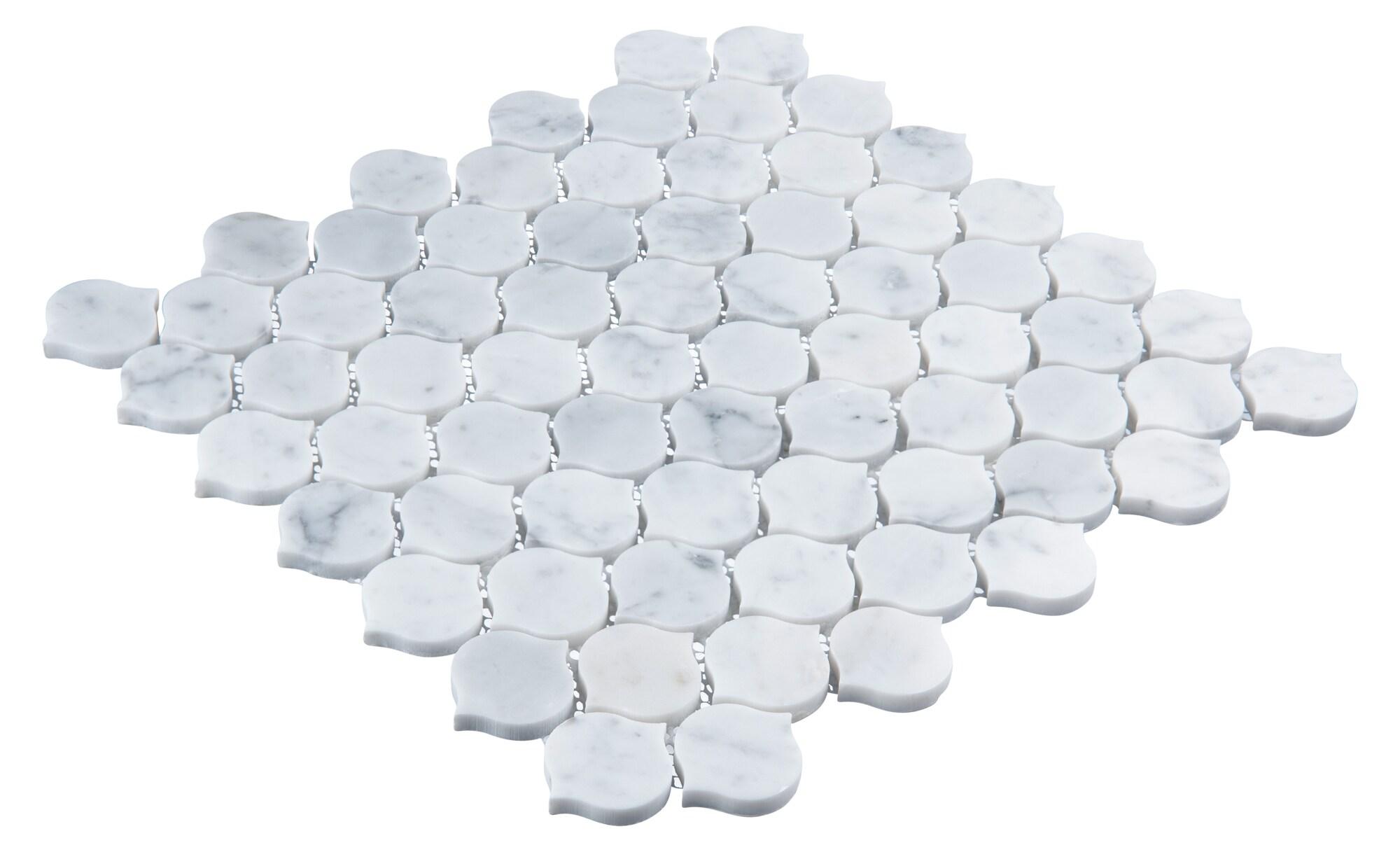 Andova Dayberry 1.5" Marble Arabesque Mosaic Kitchen Backsplash, Bathroom, Shower, Pool, Wall and Floor Tile