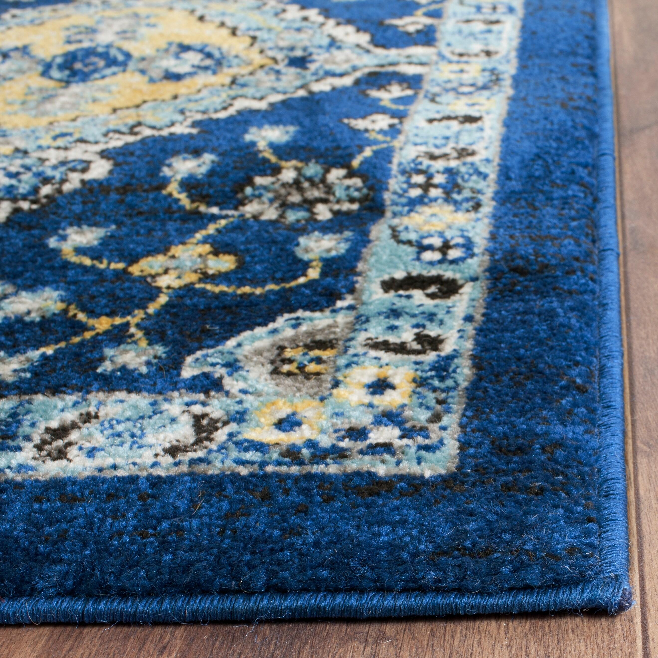 Evoke EVK224 Power Loomed Area Rug - Royal/Ivory - 8'x10' - Safavieh.
