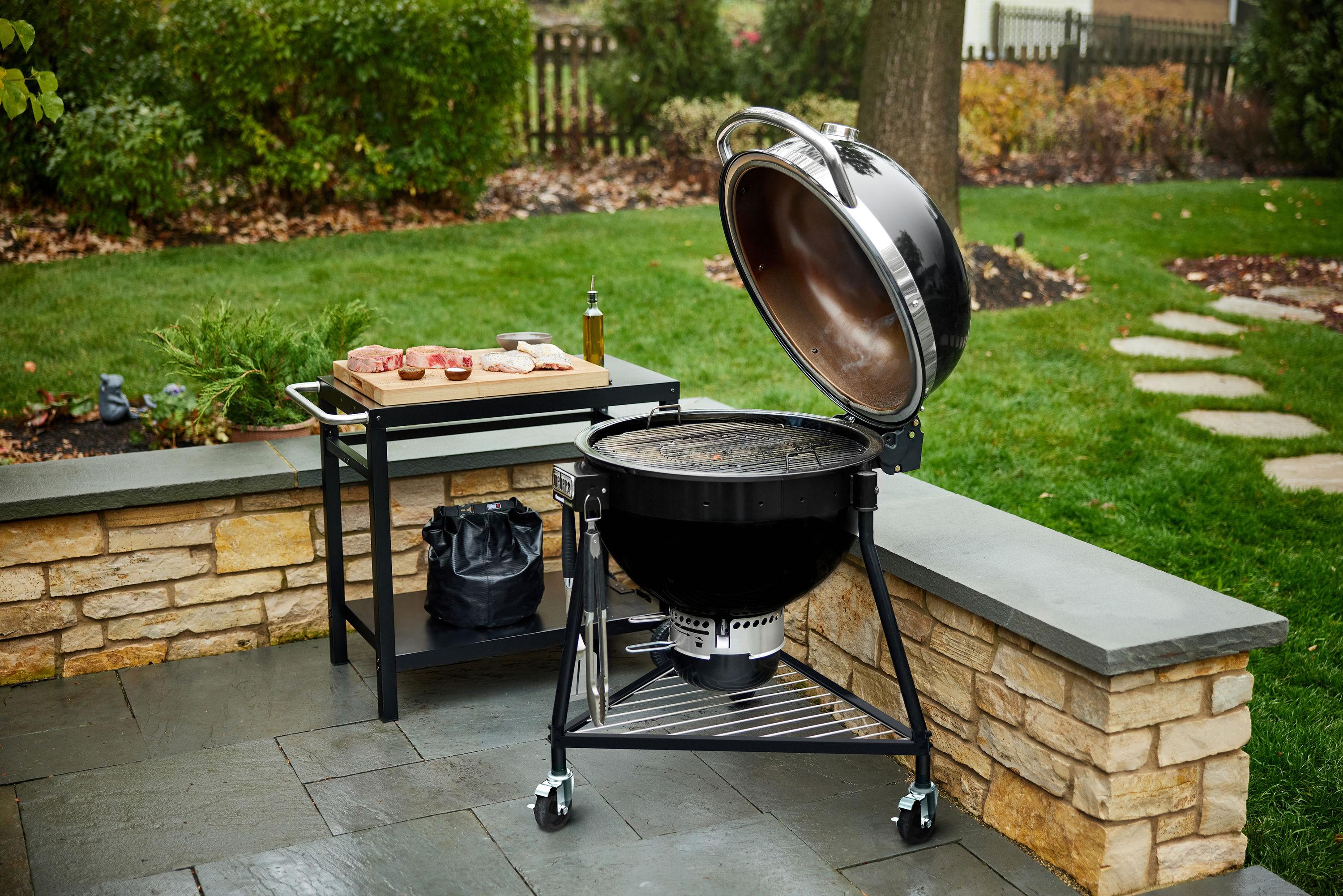 Weber Summit Kamado E6 Charcoal Grill w/Built In Stainless Steel Lid, Black