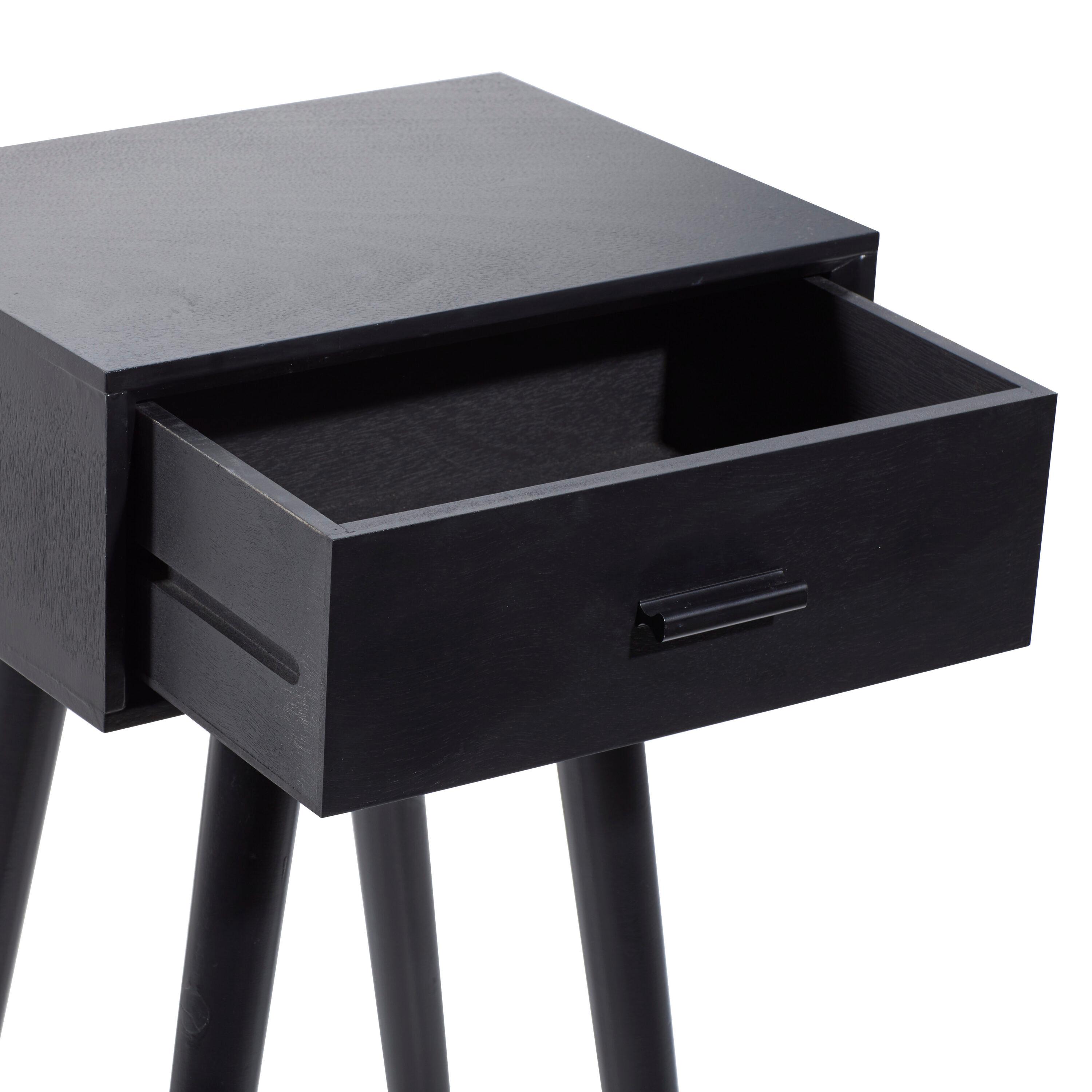Modern Drawer Wooden Accent Table Black - Olivia & May: Compact Entryway Furniture, Single Storage