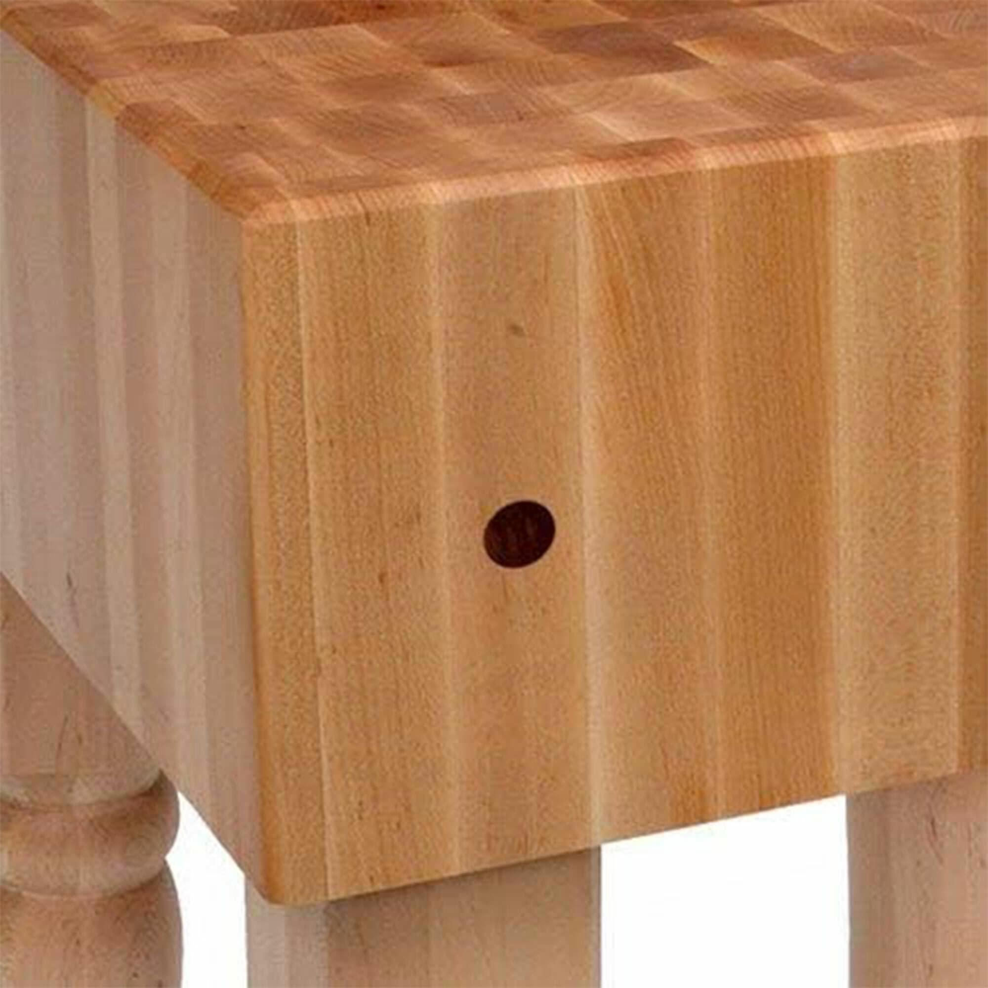 John Boos AB Series Square Wood Butcher Block Cutting Board Prep Table 10-Inch Thickness, 18" x 18" x 10", Maple