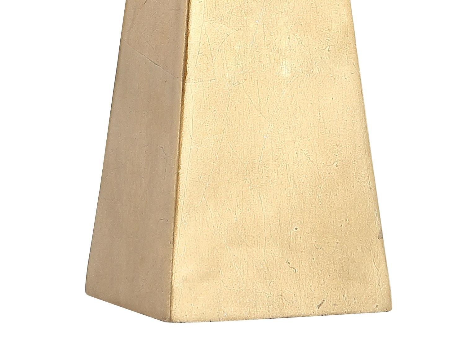 JONATHAN Y 20.5" Alexis Resin Table Lamp (Includes LED Light Bulb) Gold: Modern Geometric Pyramid Base, Silk-Wrapped Cord