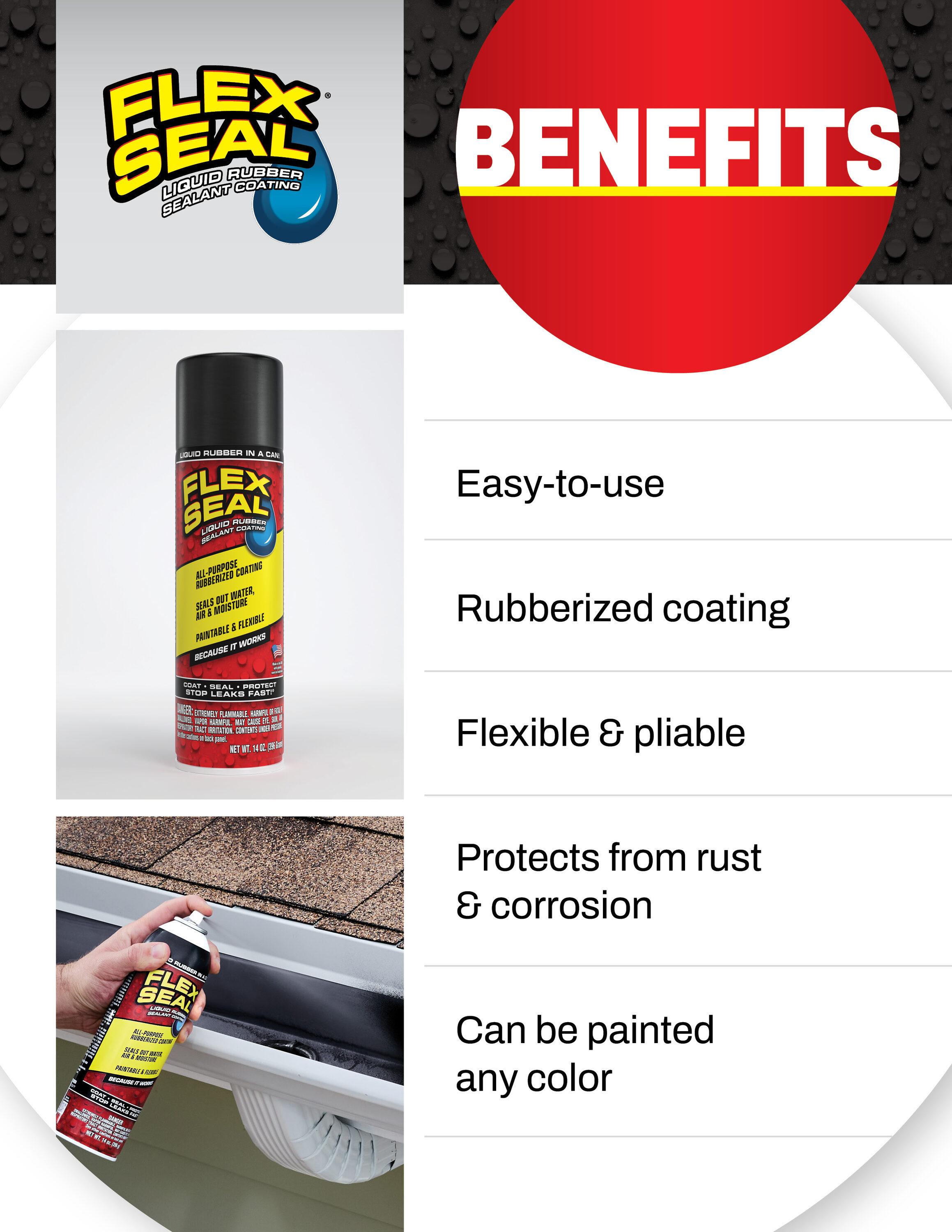Flex Seal MAX Aerosol Liquid Rubber Sealant Coating, 17 oz, Black