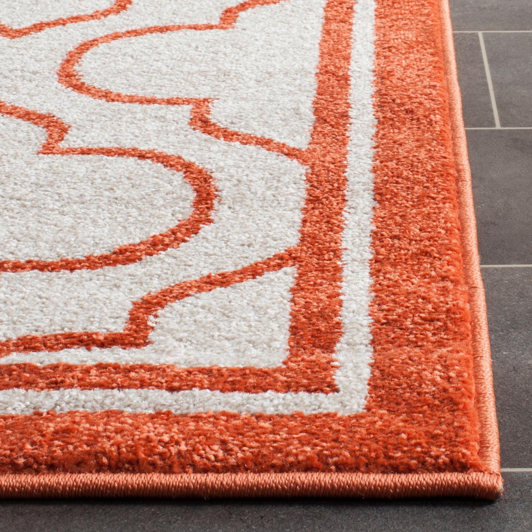 Amherst AMT412 Power Loomed Area Rug - Ivory/Orange - 5'3"x8' - Safavieh.