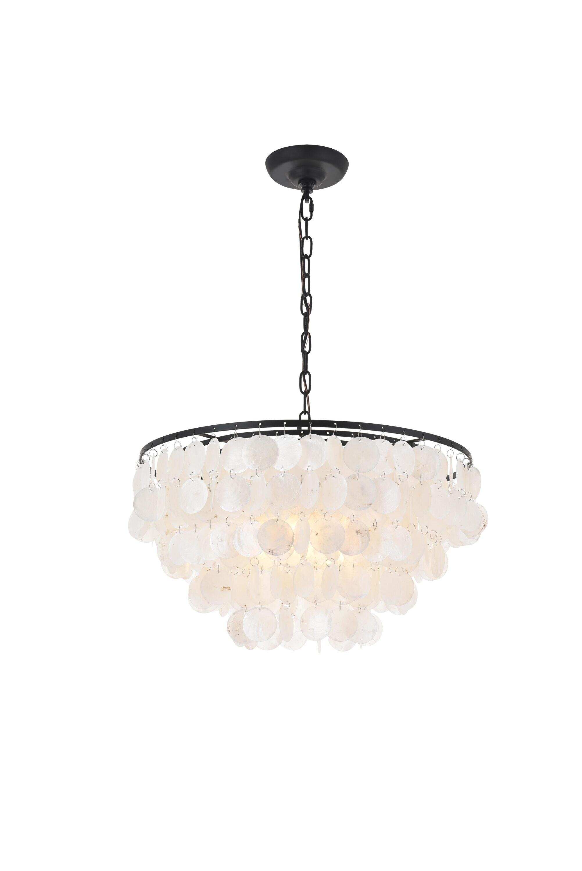 Elegant Lighting Selene 4 light Black Pendant