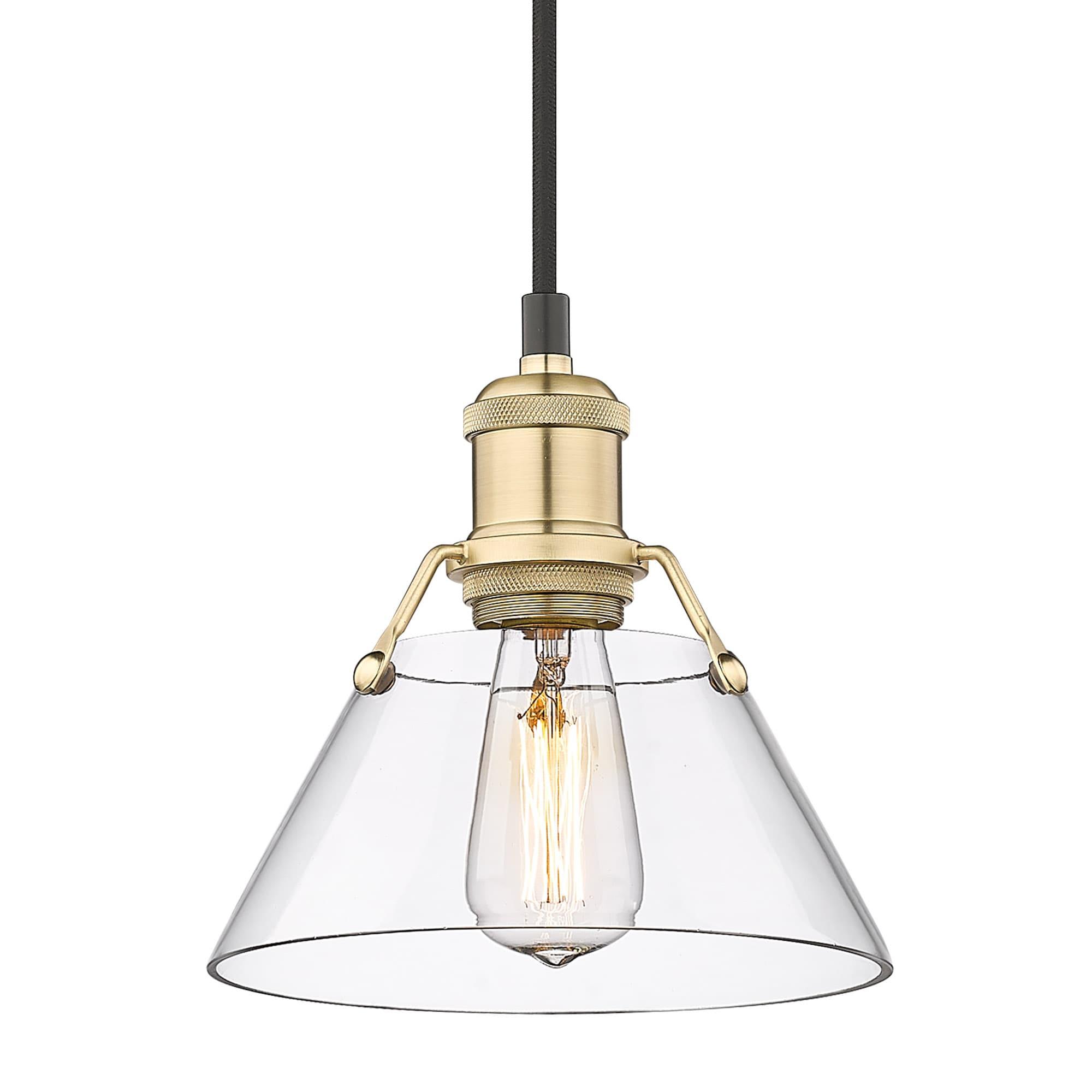 Golden Lighting Orwell 1-Light Mini Pendant in Brushed Champagne Bronze with Clear Glass