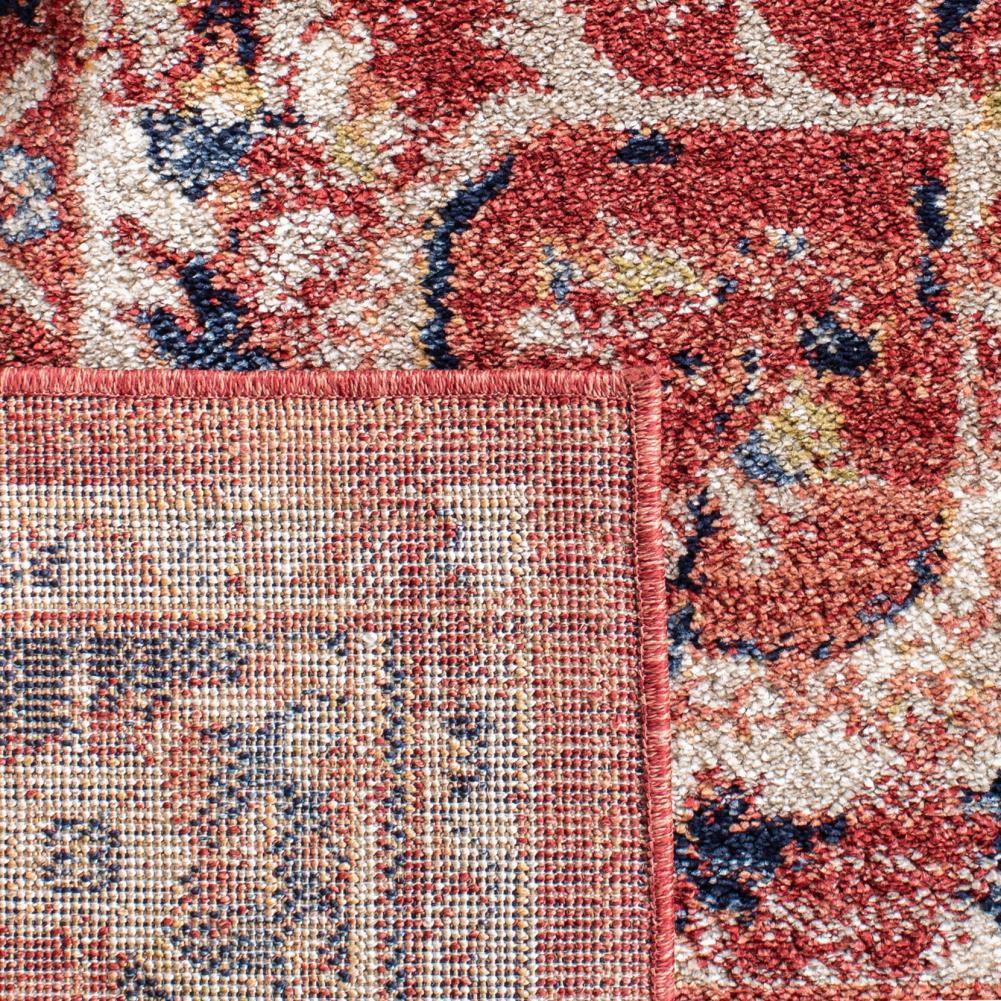 Charleston CHL411 Loomed Indoor Area Rug - Red/Ivory - 6'7"x6'7" Round - Safavieh