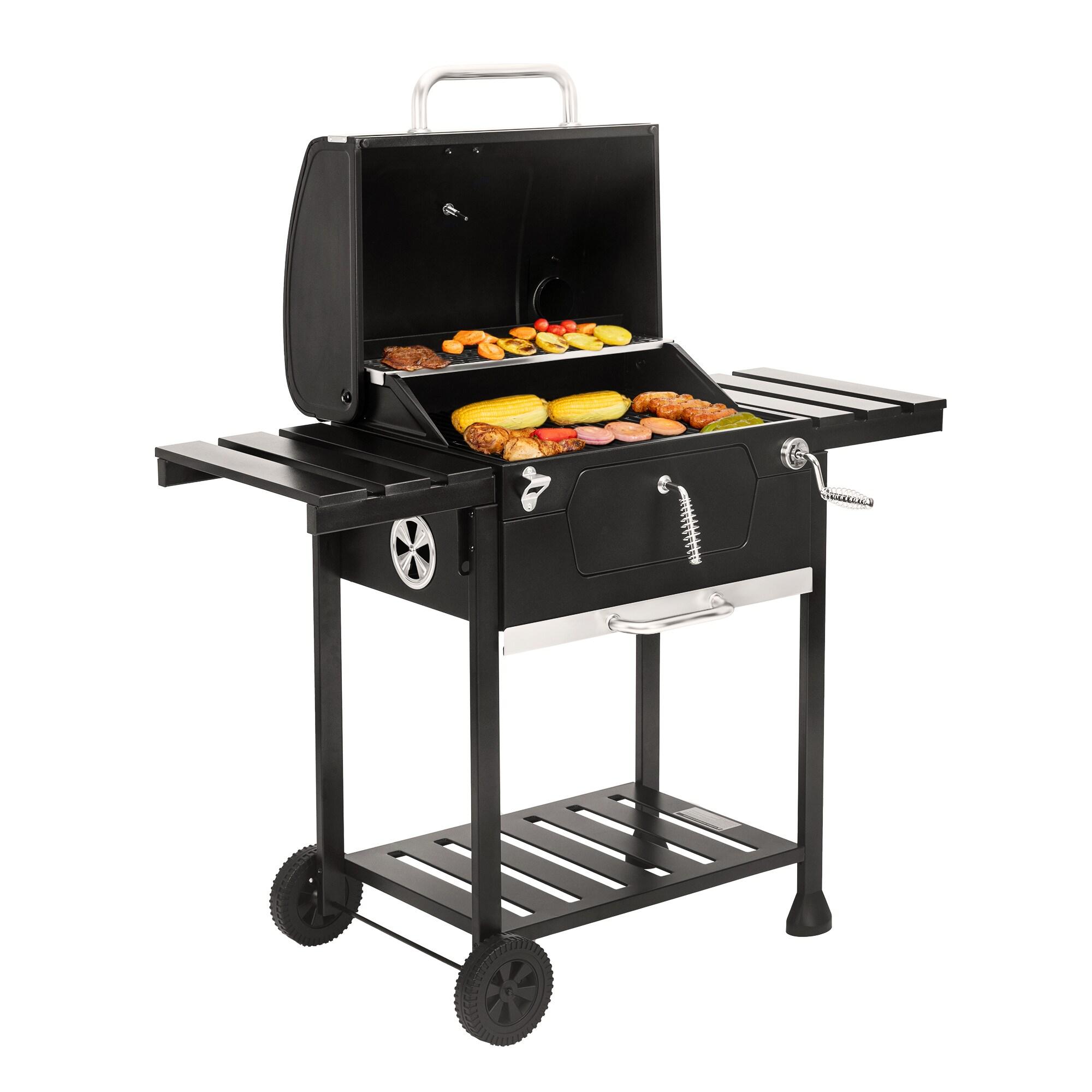 Royal Gourmet 24-Inch Black Stainless Steel Charcoal Grill with Smoker