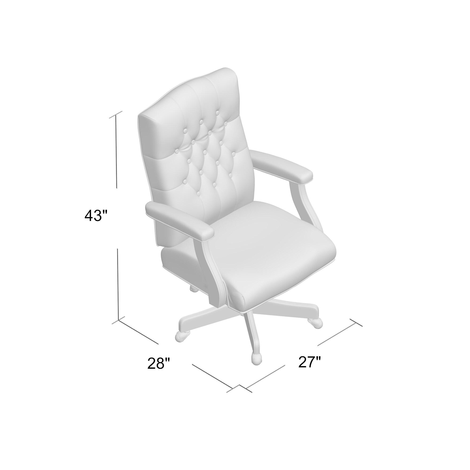 Traditional Executive Chair Slate Gray - Boss Office Products: Driftwood Base, Brass Castors, Pneumatic Lift