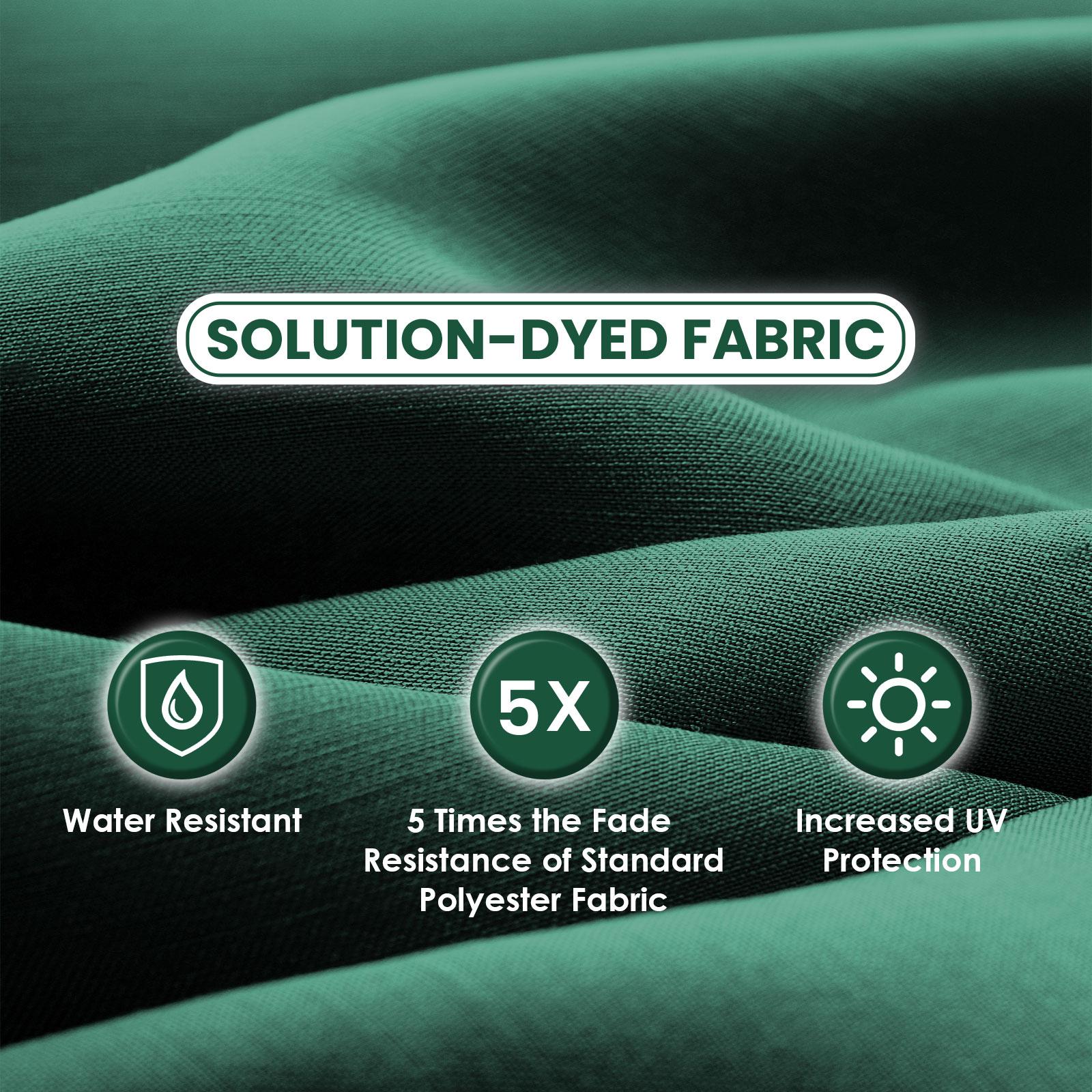 Sun-Ray 6.6x10 FT Rectangular Patio Umbrella with Push-Button Tilt and Hand Crank Canopy Lift, Table Umbrella with Solution Dyed Navy Fabric for Porch, Deck, Garden, and Swimming Pool, Hunter Green