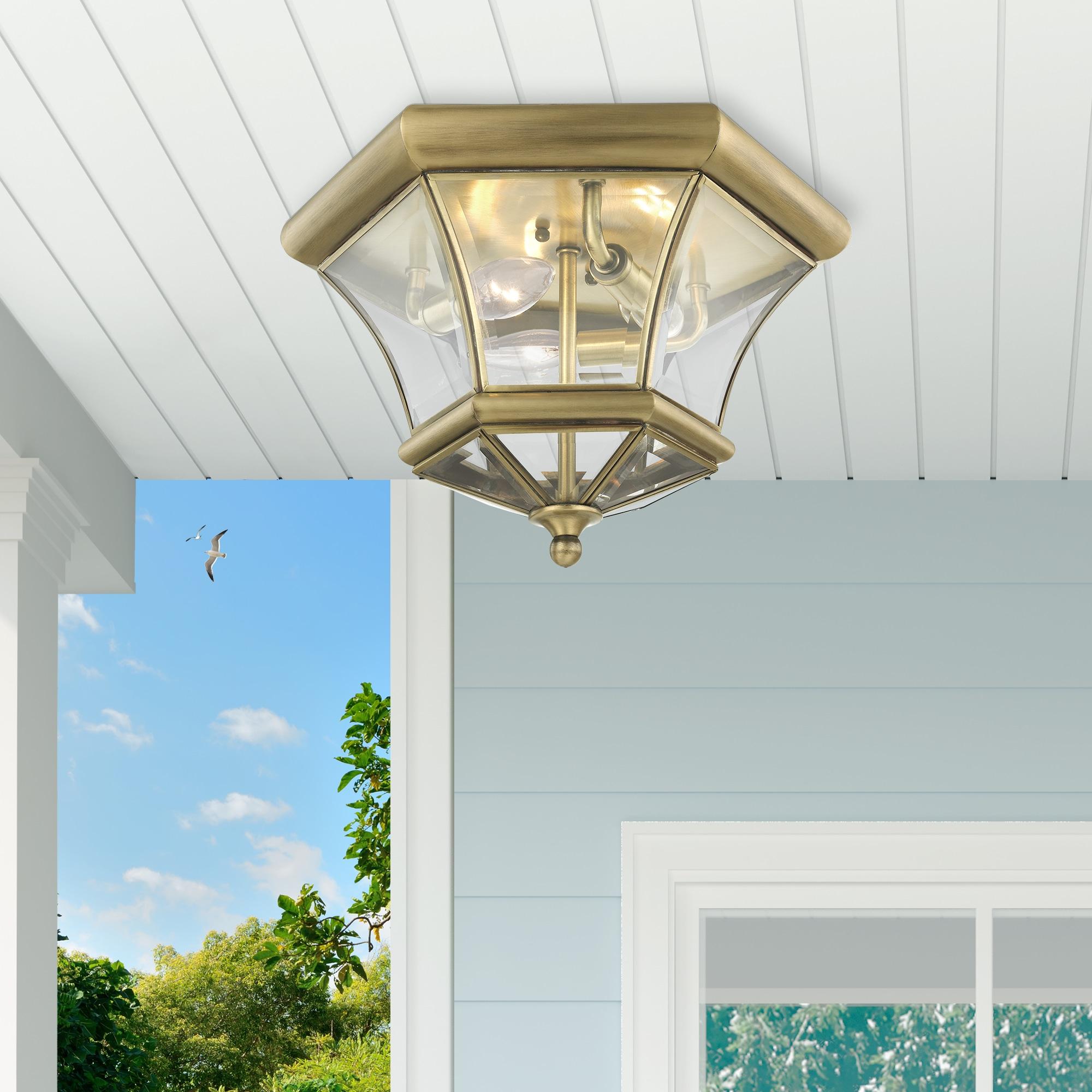 Livex Lighting Monterey Ceiling Mount in Antique Brass