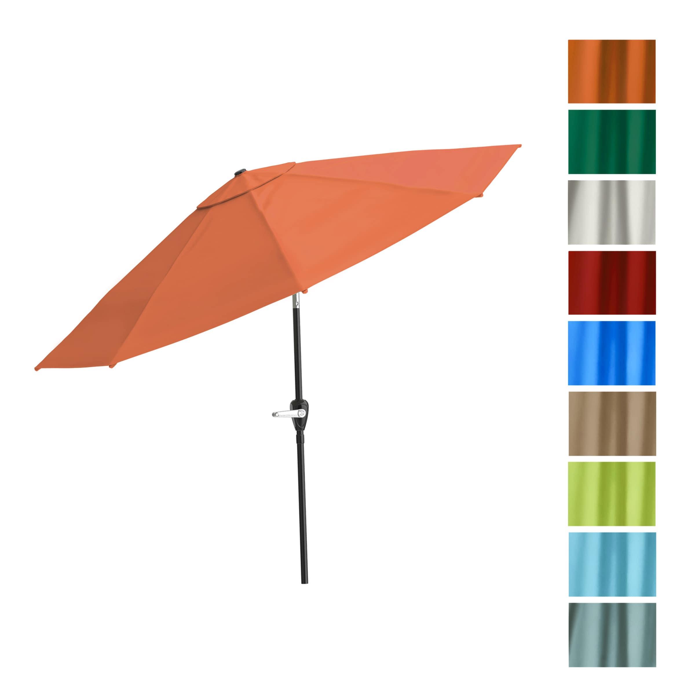 Pure Garden 10 Ft Patio Umbrella with Base, Orange