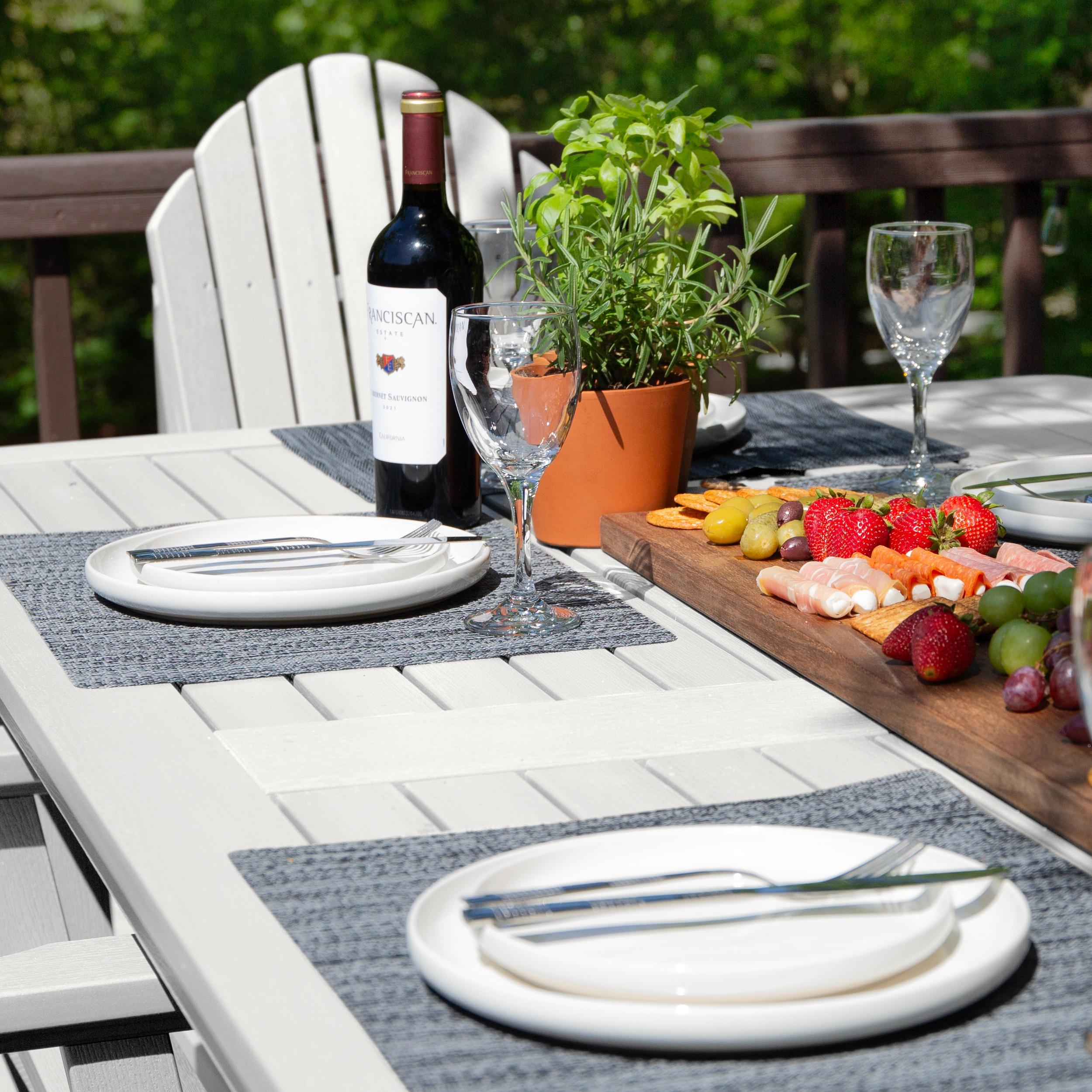 Highwood 7-pc Hamilton Dining Set - 42" x 84" Rectangle Table, Dining Height, Outdoor, Eco-friendly, Synthetic Wood