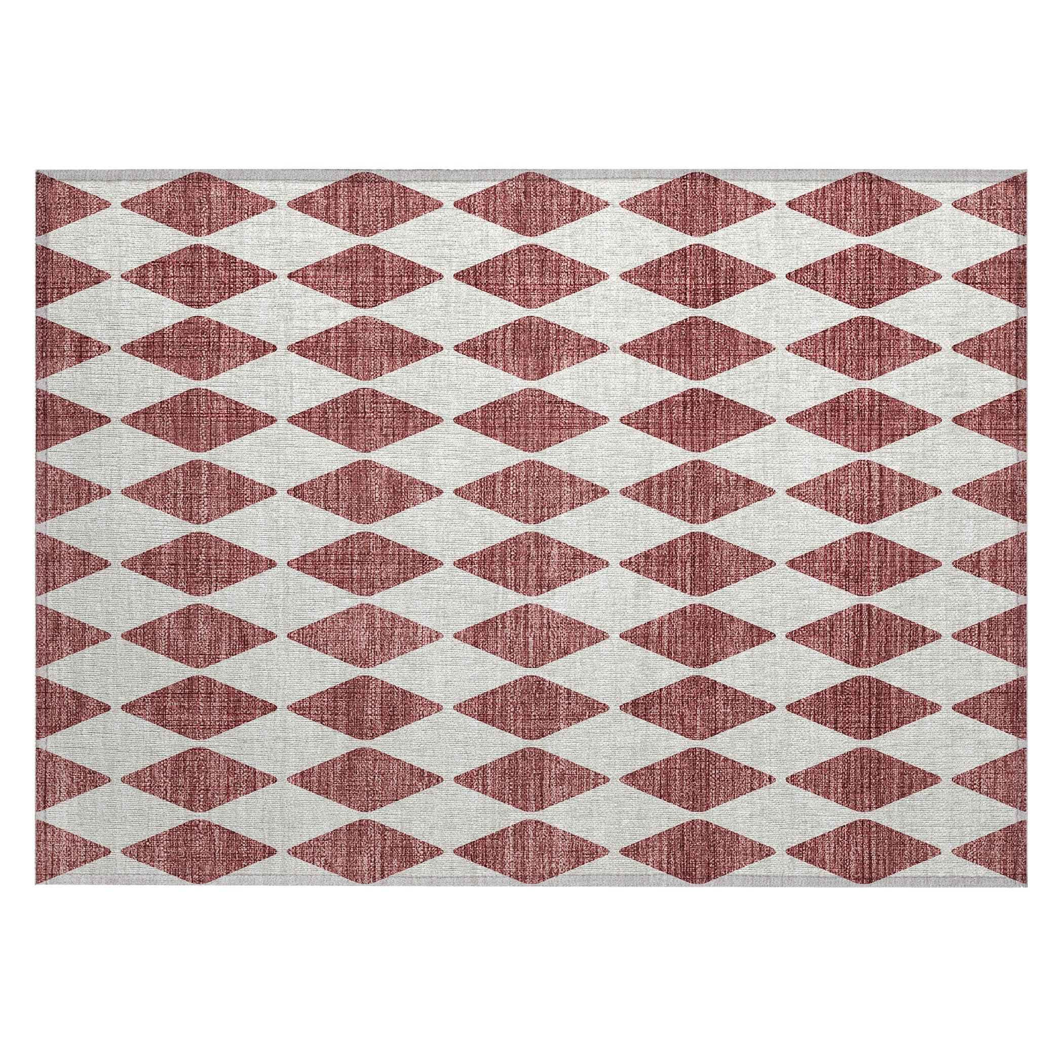 Addison Rugs Chantille ACN578 Burgundy 1'8" x 2'6" Indoor Outdoor Area Rug, Easy Clean, Machine Washable, Non Shedding, Bedroom, Living Room, Dining Room, Kitchen, Patio Rug