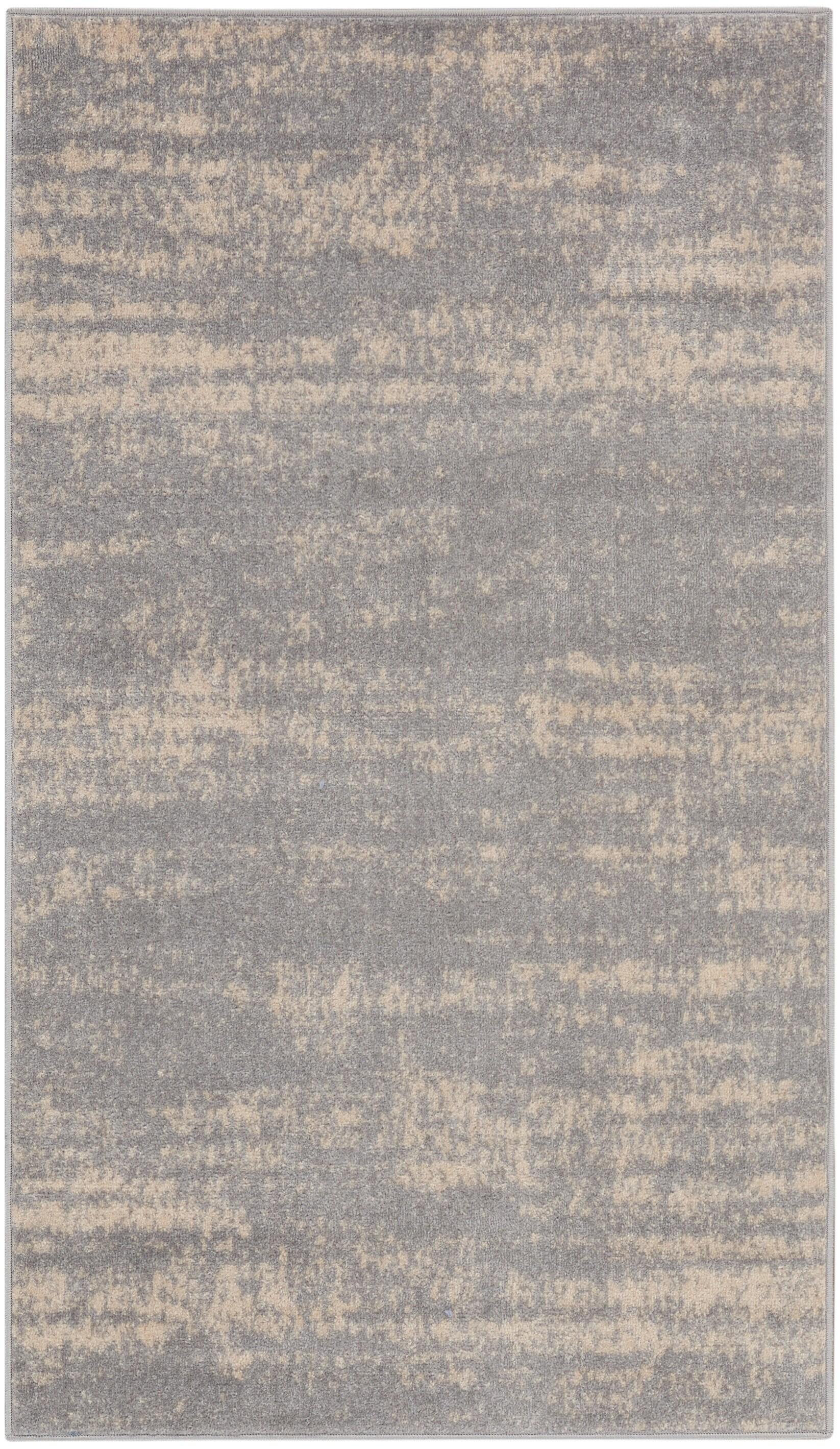 Nourison Essentials 3' x 5' Grey/Beige Modern Indoor/Outdoor Rug