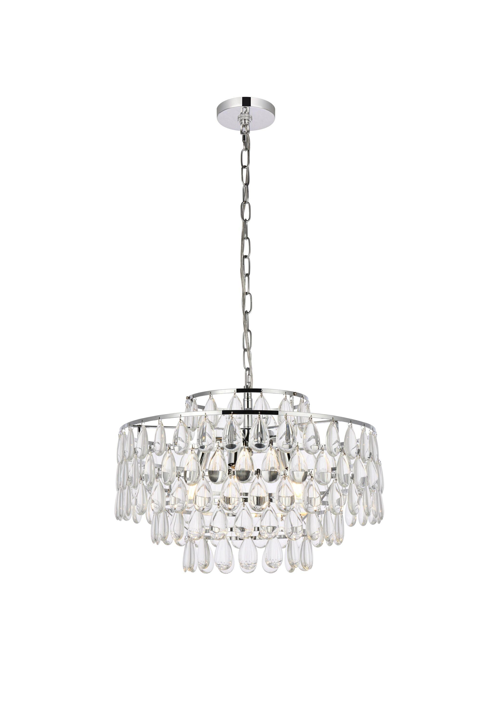 Elegant Lighting Mila 5 - Light Pendant in  Chrome
