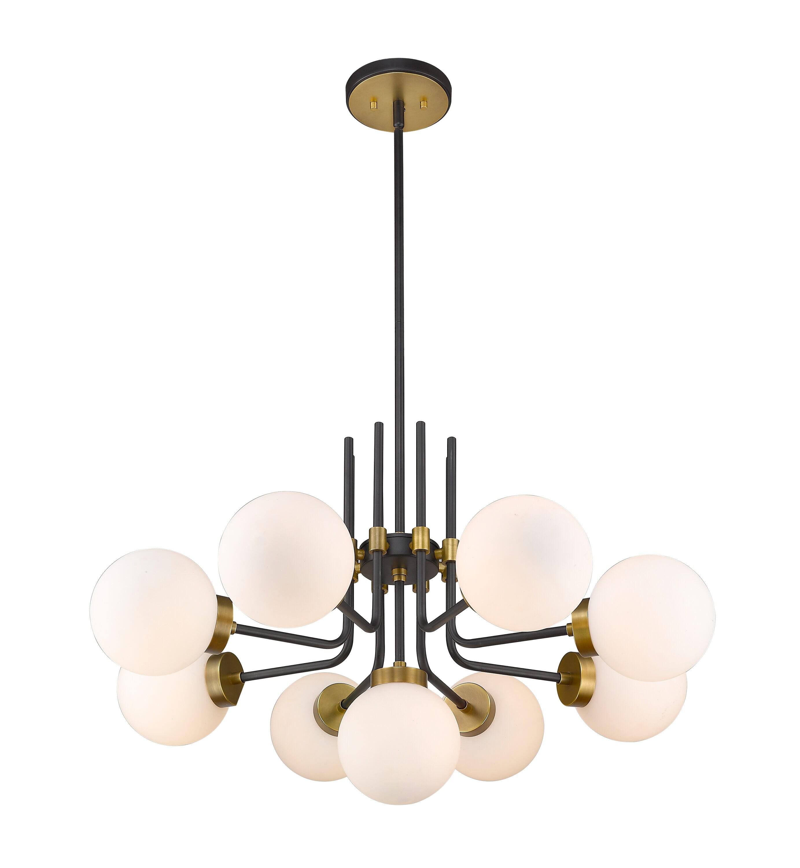 Z-Lite Parsons 9 - Light Chandelier in  Matte Black/Olde Brass