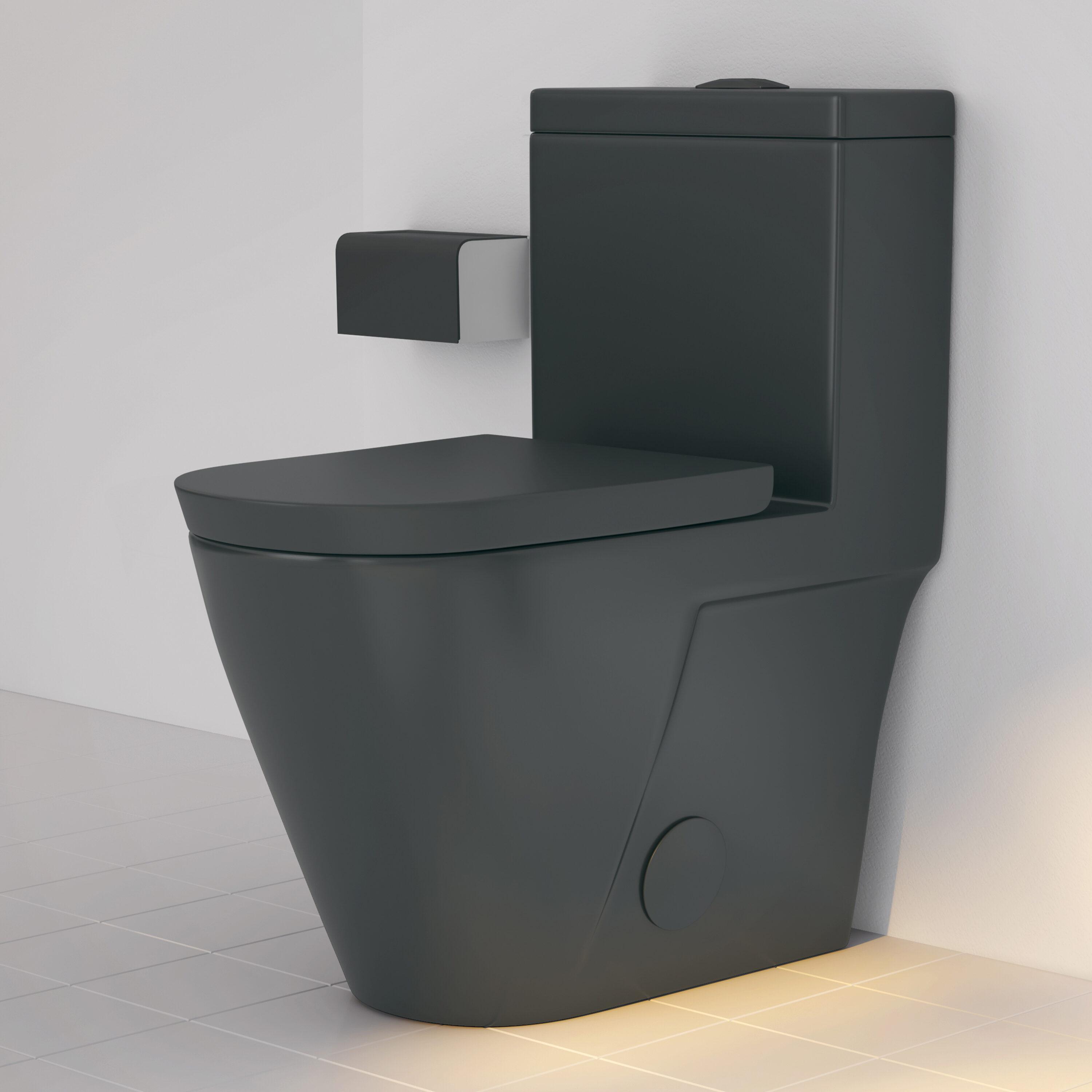 Turner 1.1/1.6 GPF Elongated Chair Height Floor Mounted Modern One-Piece Toilet (Seat Included)