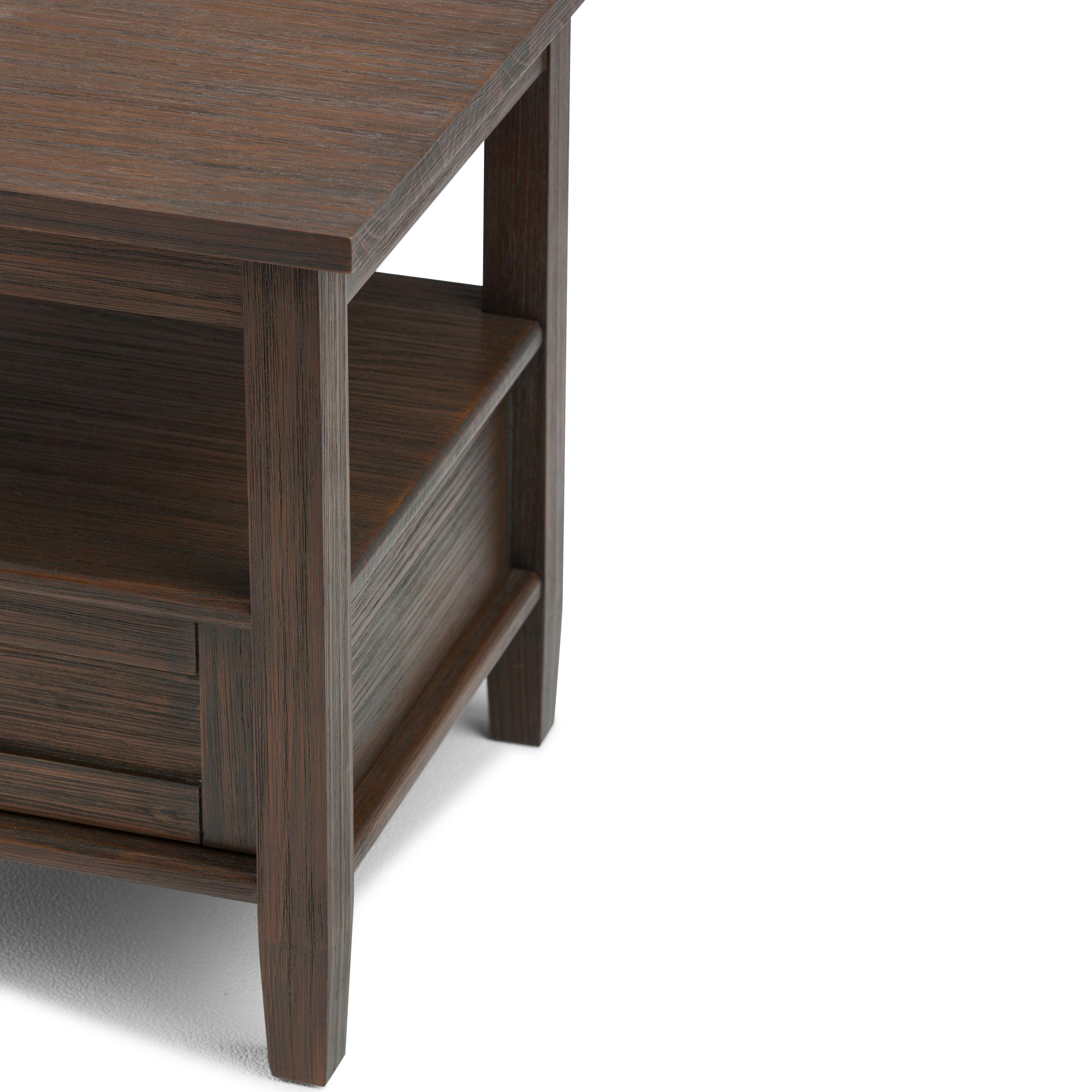 Warm Solid Wood End Table with Storage