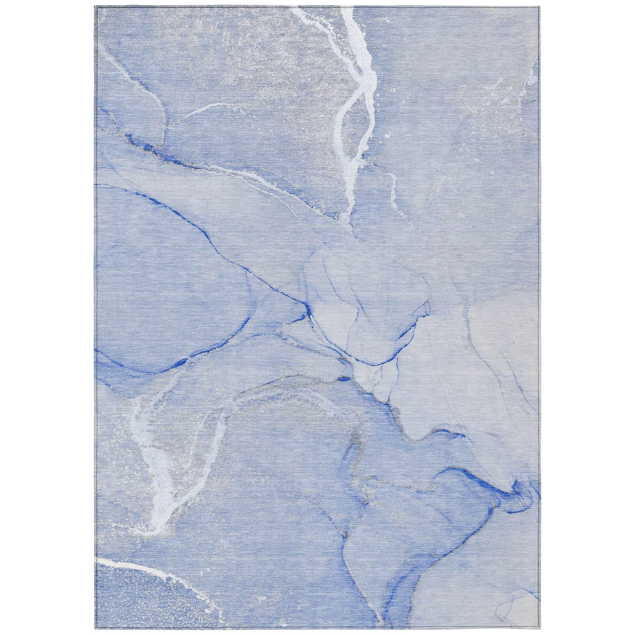 Addison Rugs Chantille ACN510BU 5 x 7 (ft) Polyester Blue Rectangular Indoor/Outdoor Abstract Machine washable Area rug