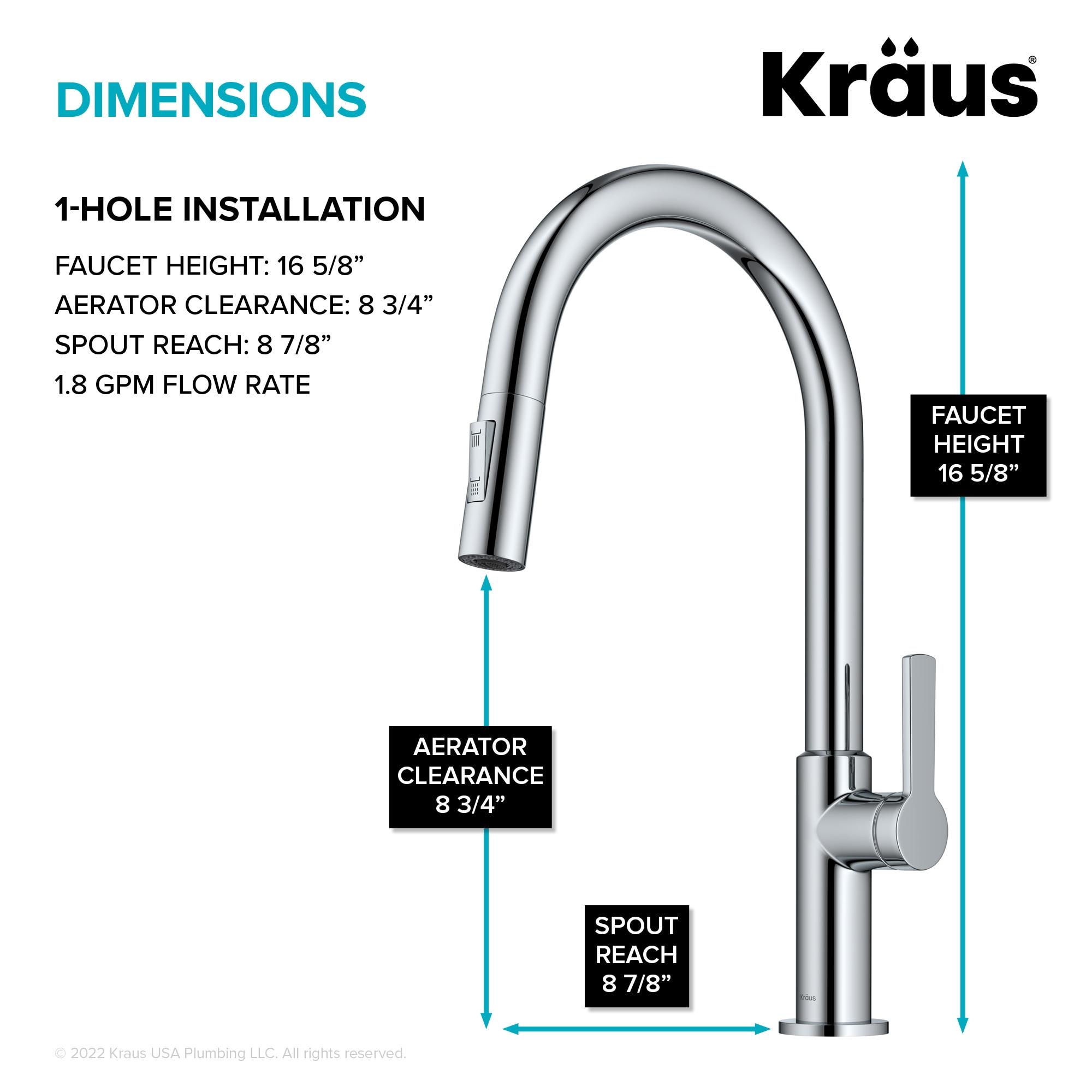 KRAUS Oletto Single Handle Pull Down Kitchen Faucet