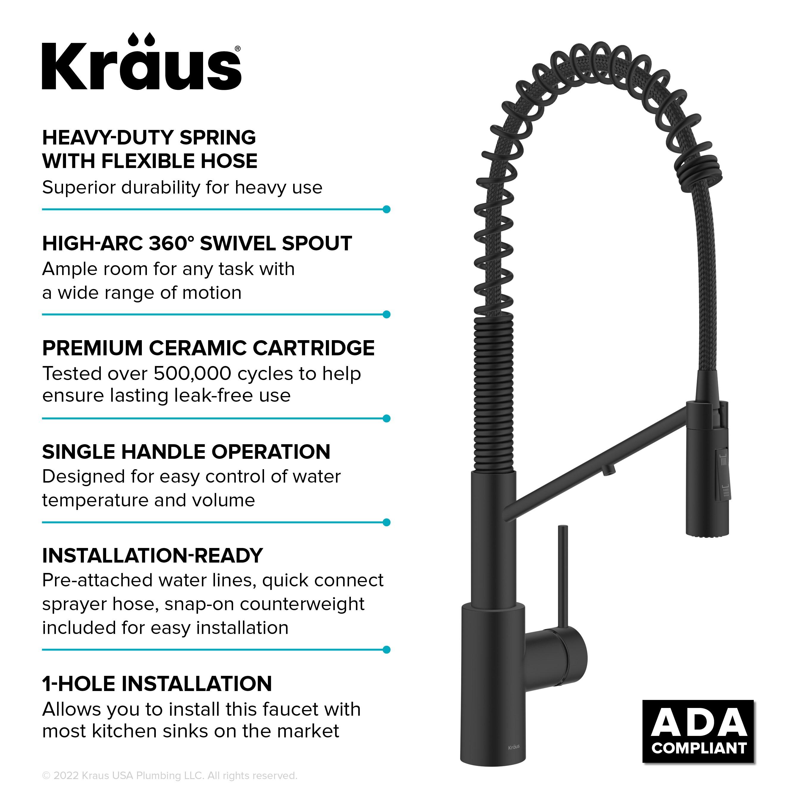 Oletto 2-in-1 Pull-Down Single Handle Kitchen Faucet