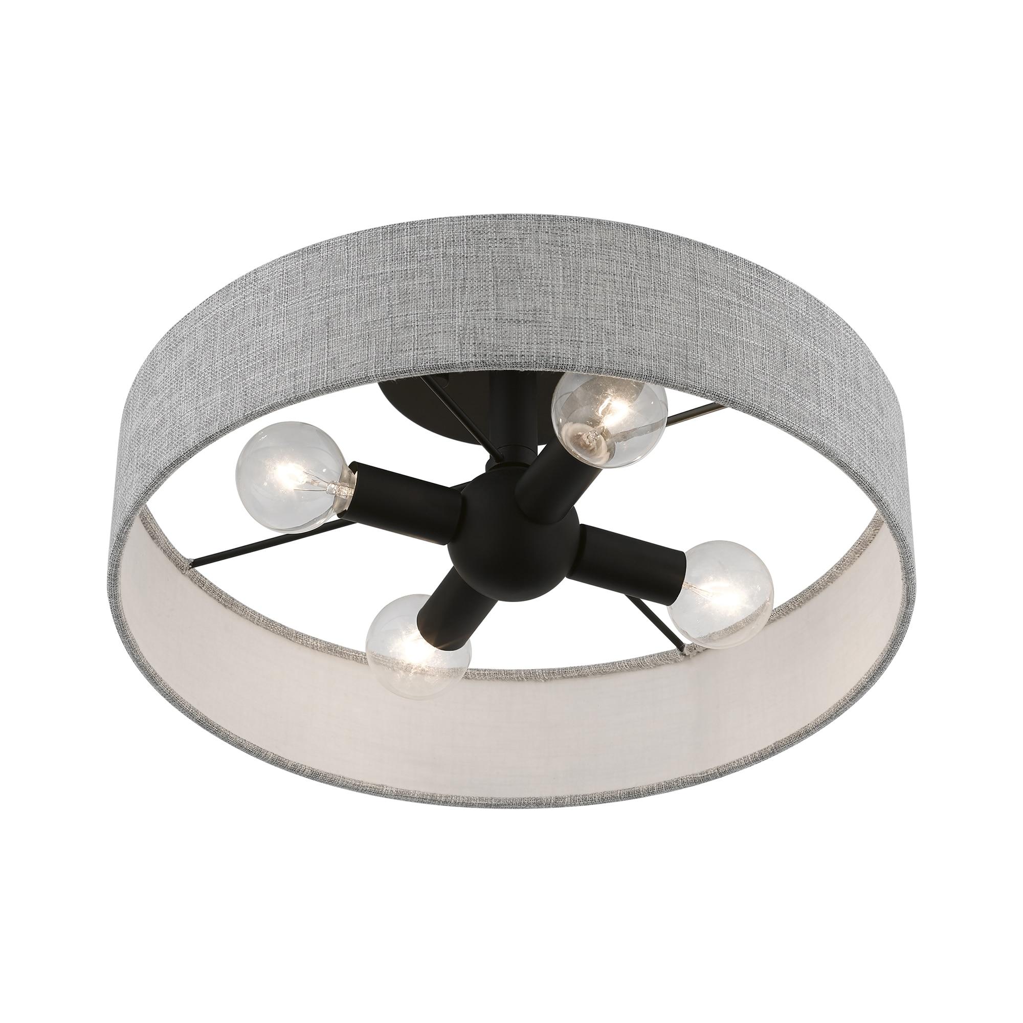 Livex Lighting Elmhurst 4 - Light Semi-Flush Mount in  Black